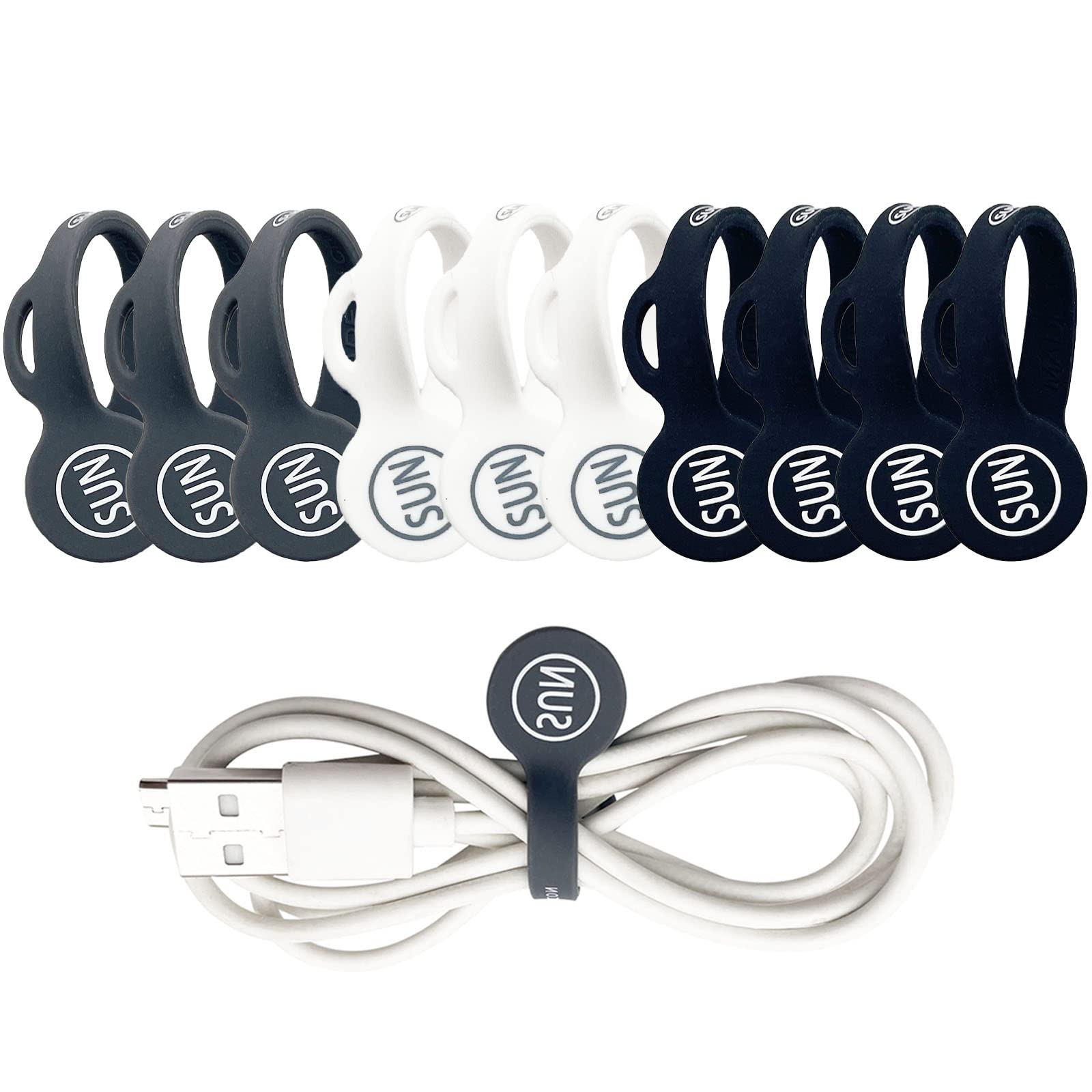 Sunficon 10 Pack Earbuds Cords Organizers Magnetic Cable Clips Organizers Bookmark Clips Whiteboard Noticeboard Fridge Magnets U
