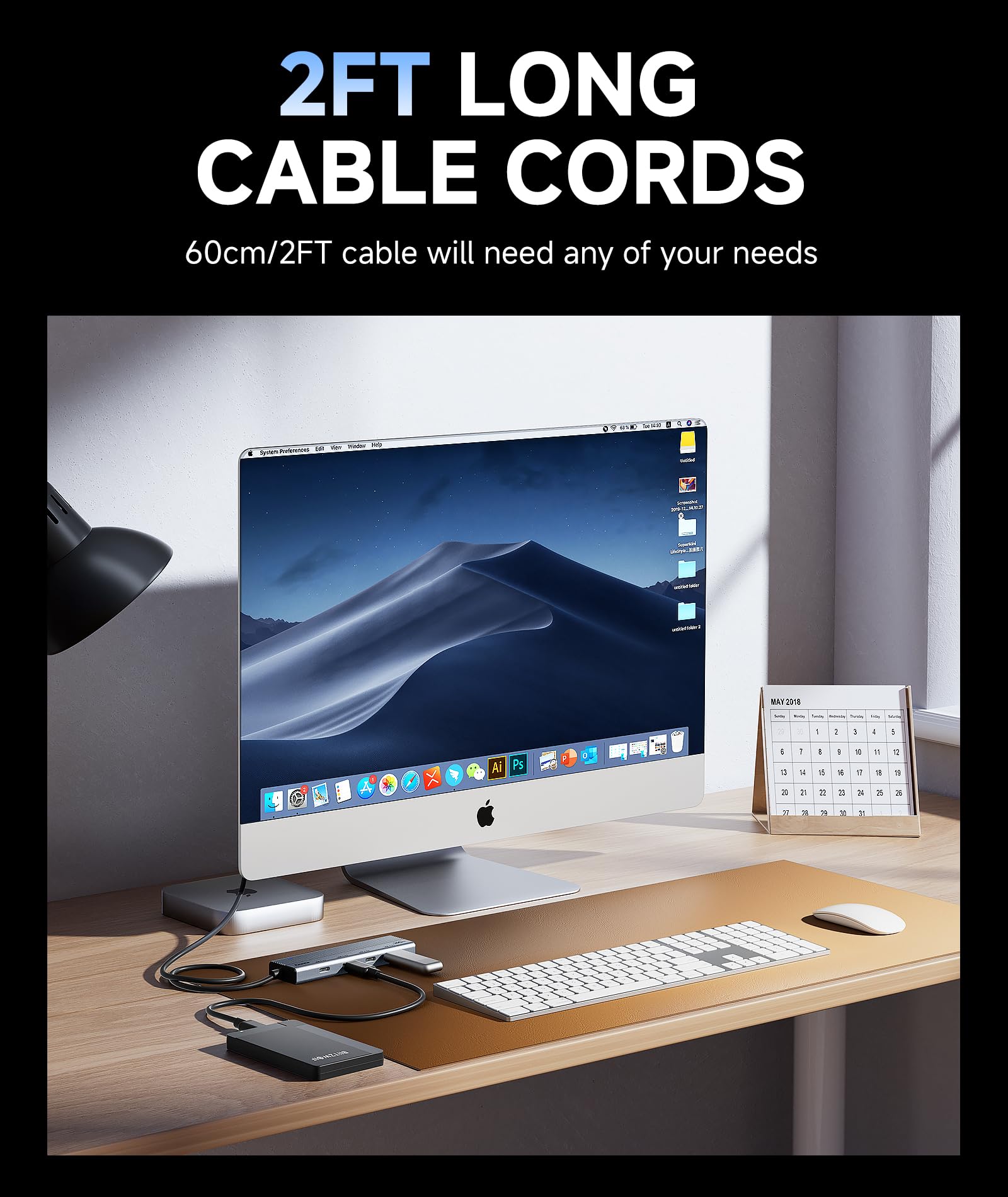 Aceele Usb C Hub 10Gbps, Usb 3.2 Gen 2 Hub With 4 Usb-C 3.2 Ports, 100W Power Delivery, 2Ft Cable High Speed Usb-C Multiport Spl