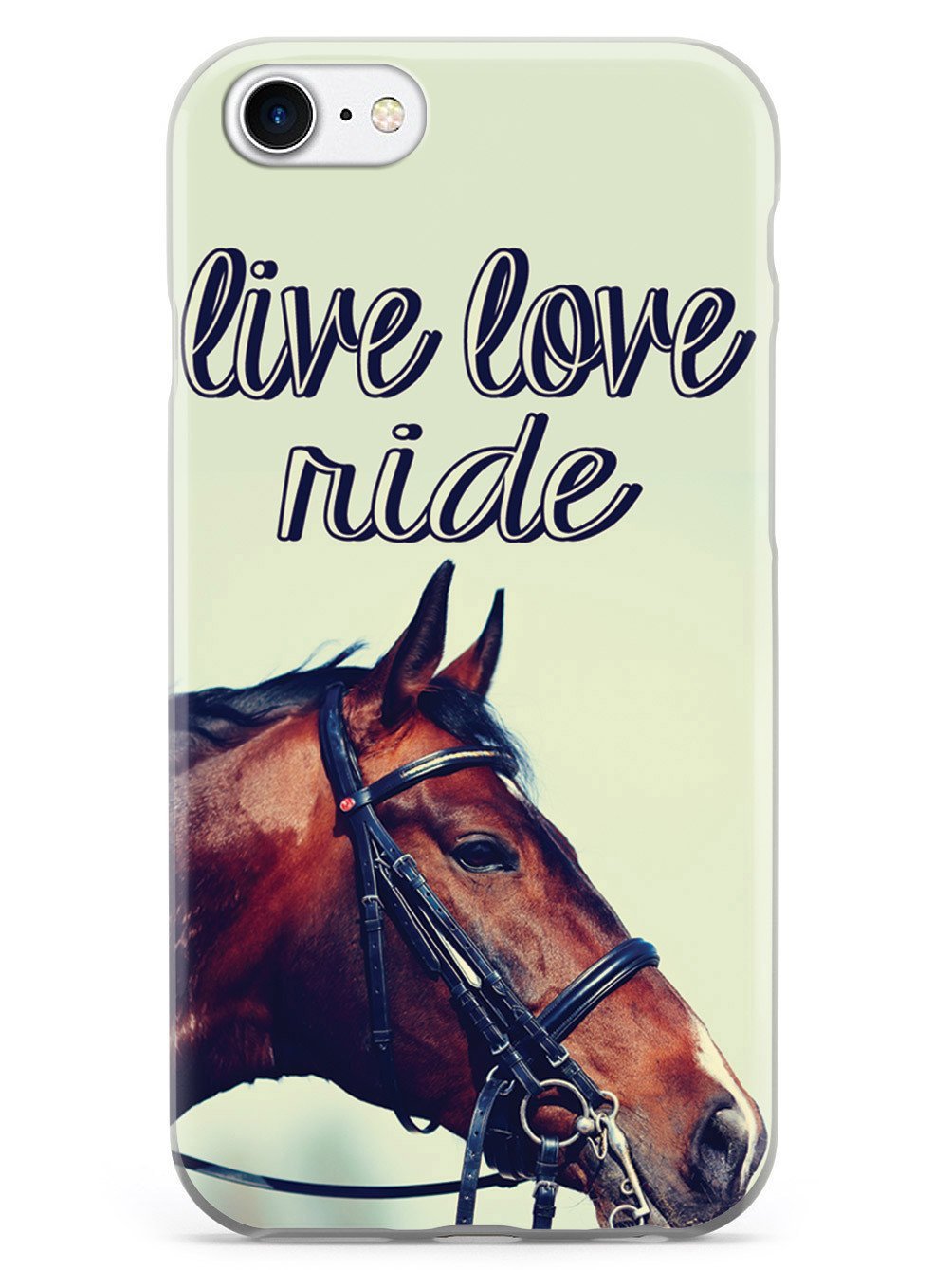 Inspired Cases - Compatible With Iphone 7 Case - 3D Textured Protective Phone Case For Apple Iphone 7 - Live Love Ride - Equestr