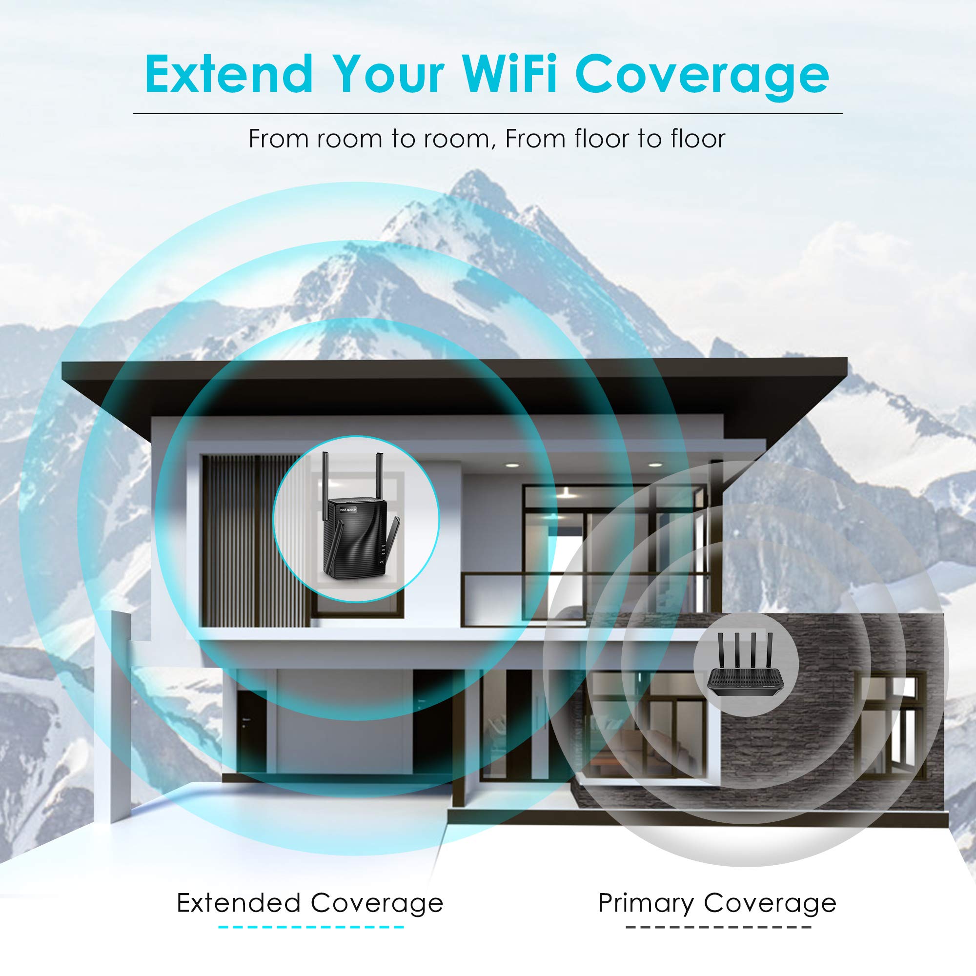 Wifi Extender   Wifi Booster,2100 Mbps,Wifi Range Extender,Wifi Repeater,Wireless Extender For Home,5G&2.4G Dual Band,Gigabit Po