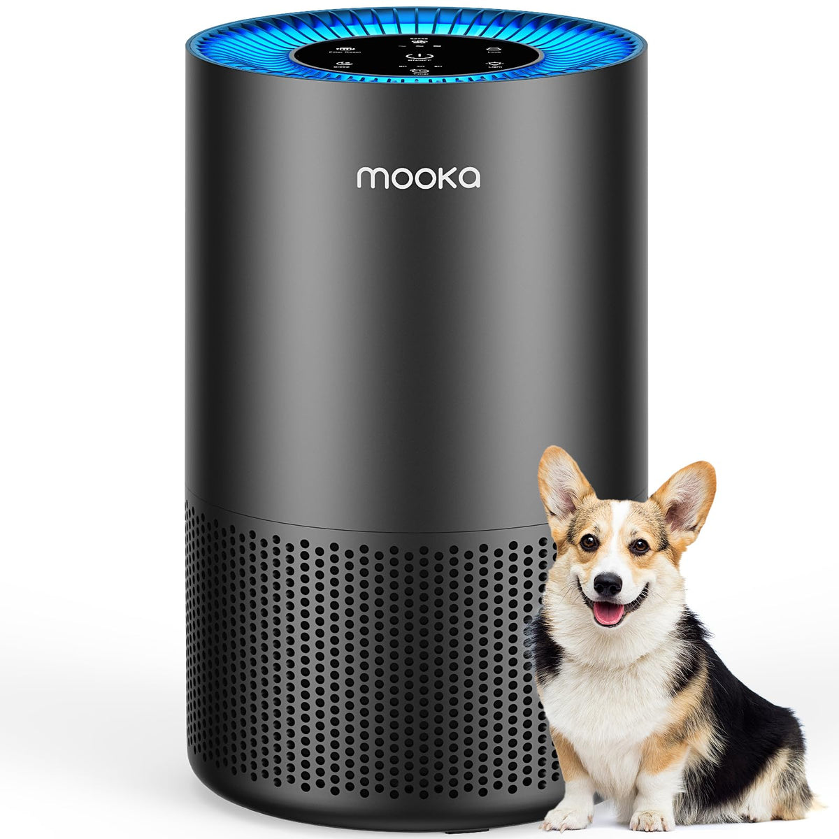 Air Purifiers For Home Large Room Pets Up To 1300 Sq Ft, Mooka H13 True Hepa Air Purifier Cleaner With 360 Air Inlet, Fragrance,