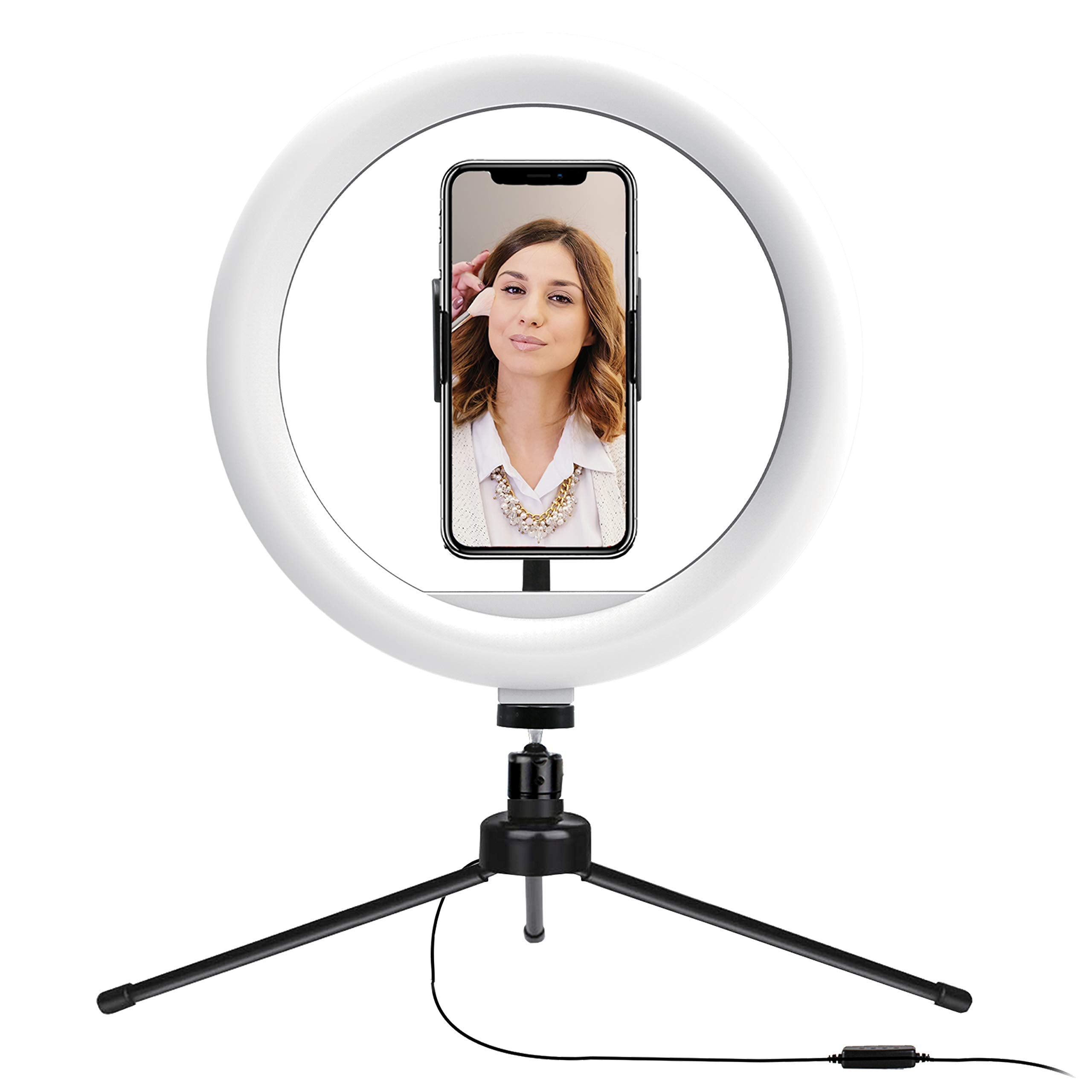 Supersonic Sc 1210Sr Pro Live Stream 10'' Led Selfie Ring Light With Stand And Phone Holder