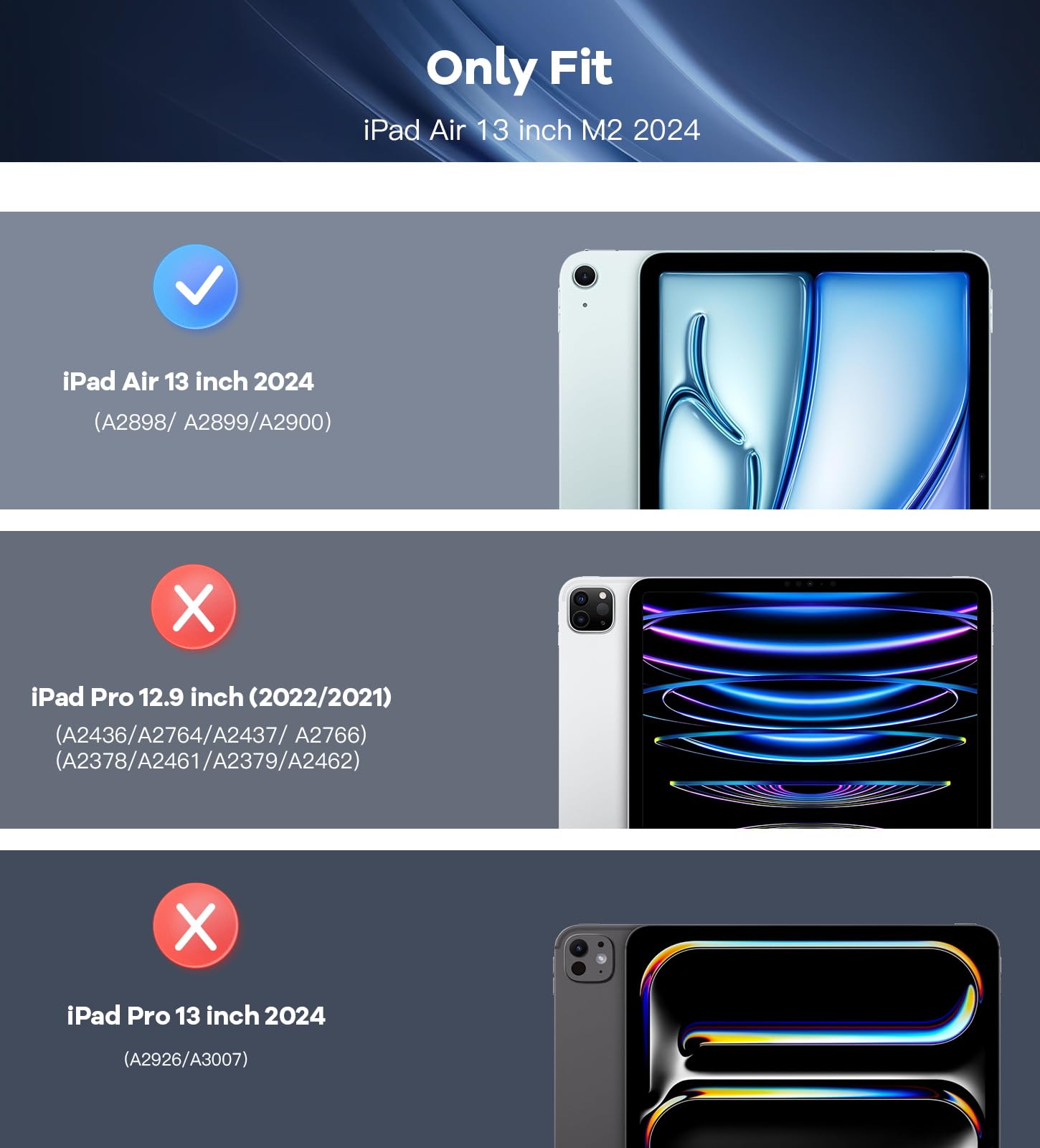 Timovo For Ipad Air 13 Inch Case M2 2024, Slim Stand Cover For Ipad Air 13-Inch, Support Touch Id, Auto Wake/Sleep Smart Shell W