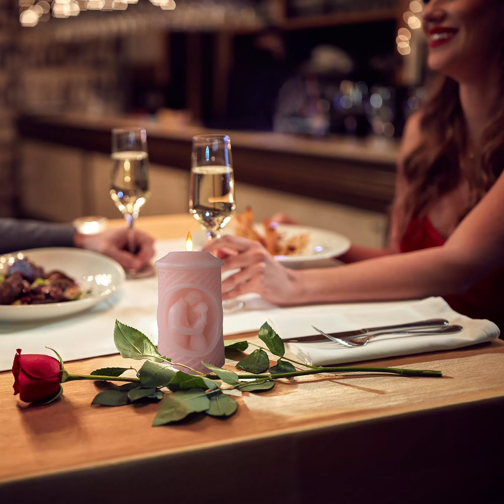 Valentines Day Flameless Led Candles With Timer Flickering Flameless Candles For Romantic Ambiance And Home Decoration