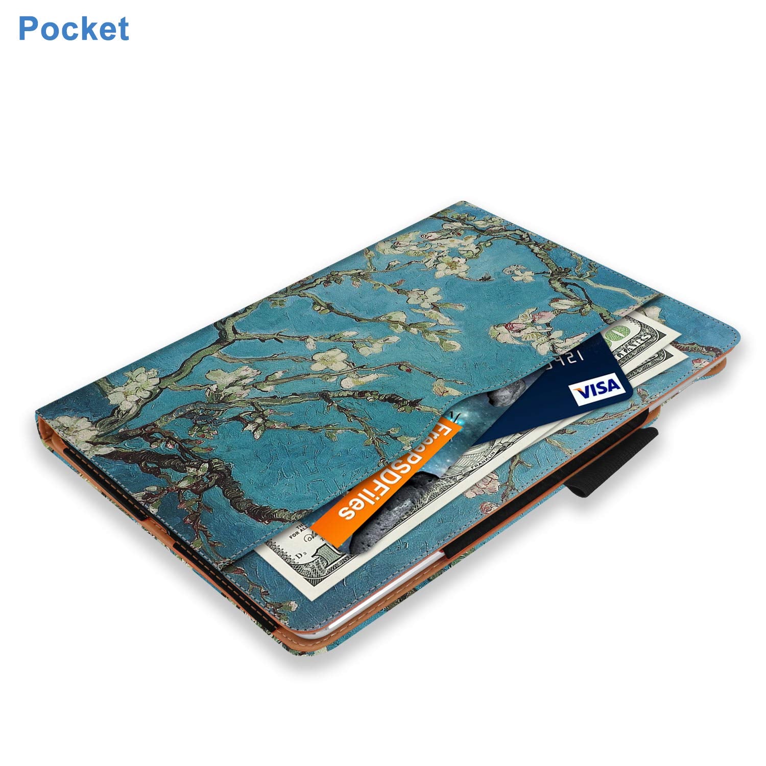 For Ipad 9Th/8Th Generation Case, For Ipad 10.2 Case 2021/2020 With Pencil Holder - Multi-Angle Stand, Hand Strap, Auto Sleep/Wa