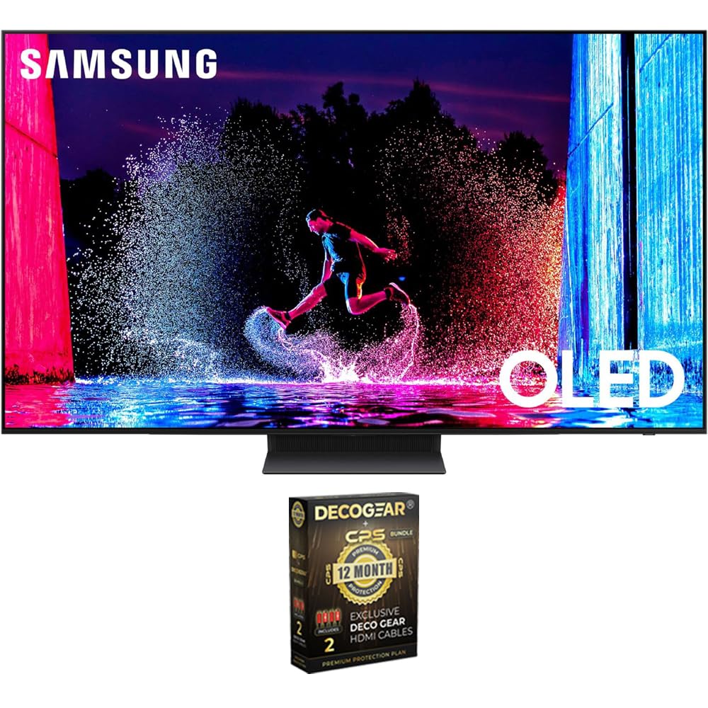 Samsung Qn55S90Da 55 Inch Oled 4K Smart Tv (2024) Bundle With Deco Gear 2X 4K Hdmi 2.0 Cable With Pure Copper Conductors & Cps E