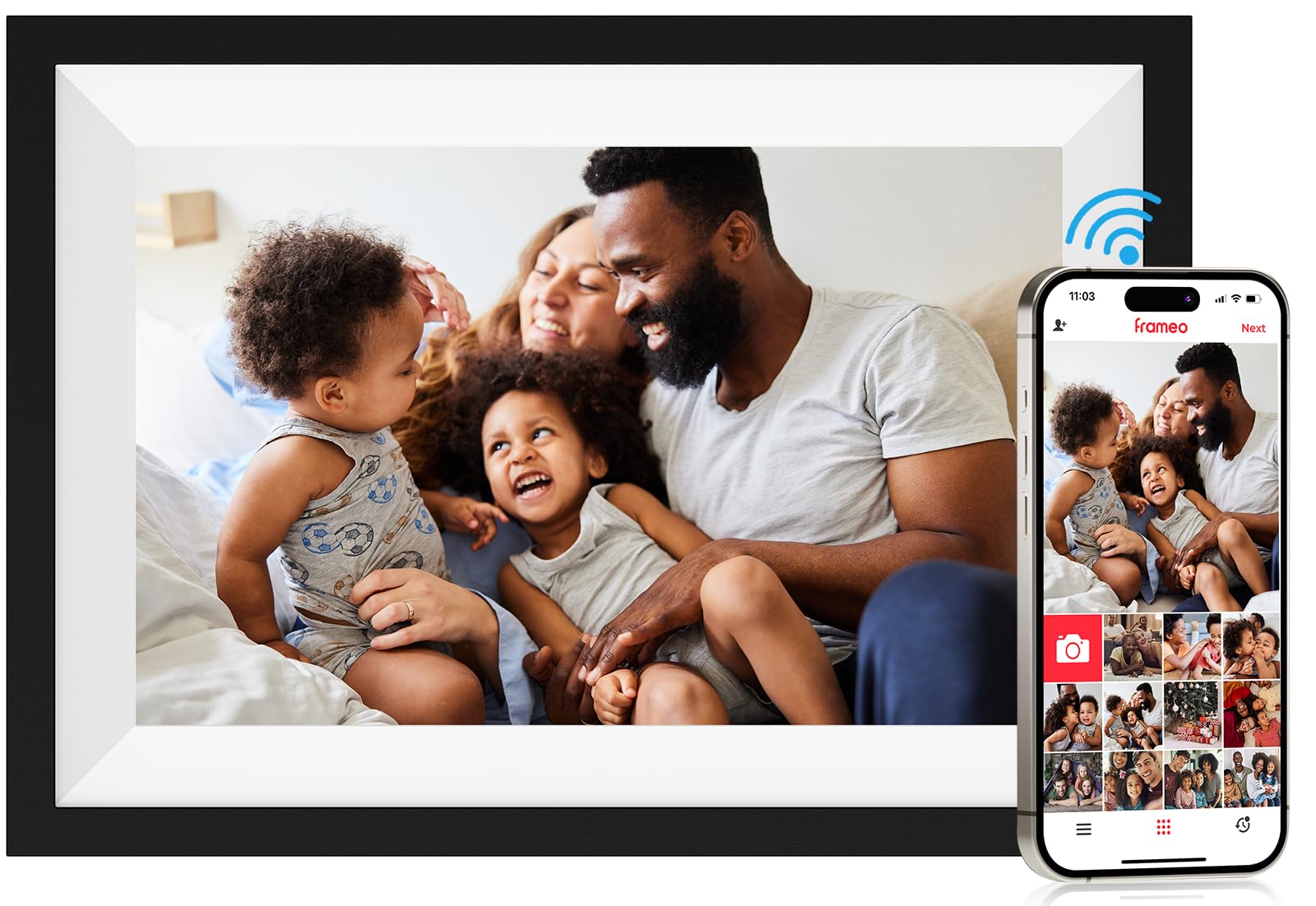 Frameo Digital Picture Frame Wi Fi 10.1Inch Smart Digital Photo Frame,Electronic Digital Picture Frames Load From Phone,1280X800