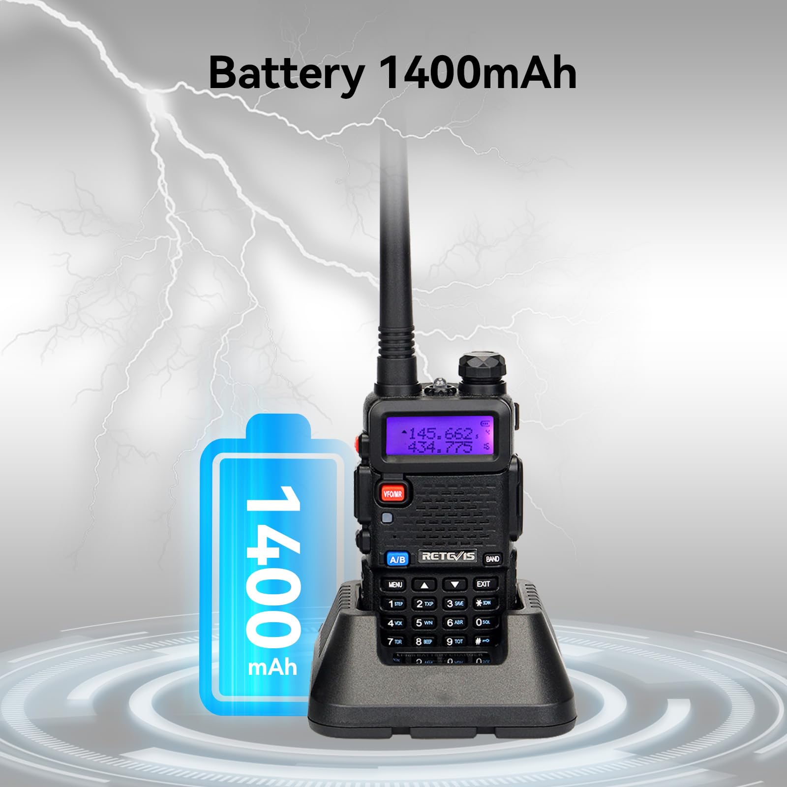 Retevis Rt 5R 2 Way Radio Long Range, Walkie Talkies With Shoulder Mic, Dual Band, 128Ch, High Power, Handheld Two Way Radios, 1400Mah Rechargeable Ham Radio For Hunt, Hiking, Sking (2 Pack)