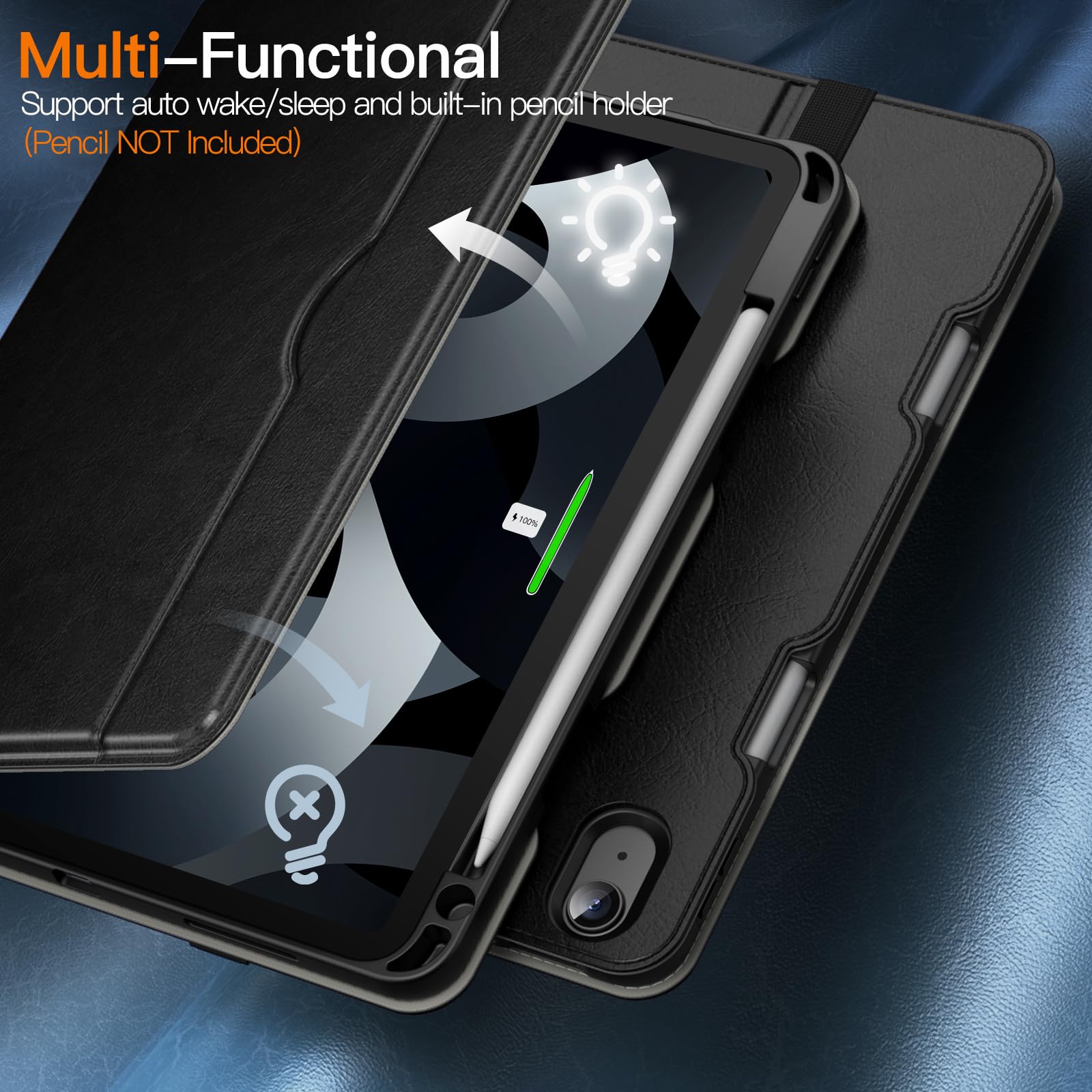 Jetech Case For Ipad Air 11-Inch M3/M2 (2025/2024), Ipad Air 5/4 (10.9-Inch, 2022/2020 Model, 5Th/4Th), Pu Leather Business Foli