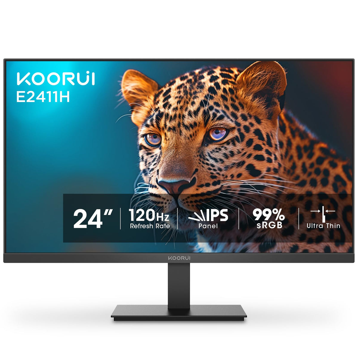 Koorui 24 Inch Monitor 120Hz, Full Hd 1980 * 1080P Ips Ultra Thin Computer Monitor With Adaptive Sync, Vesa 100 * 100Mm Mountabl