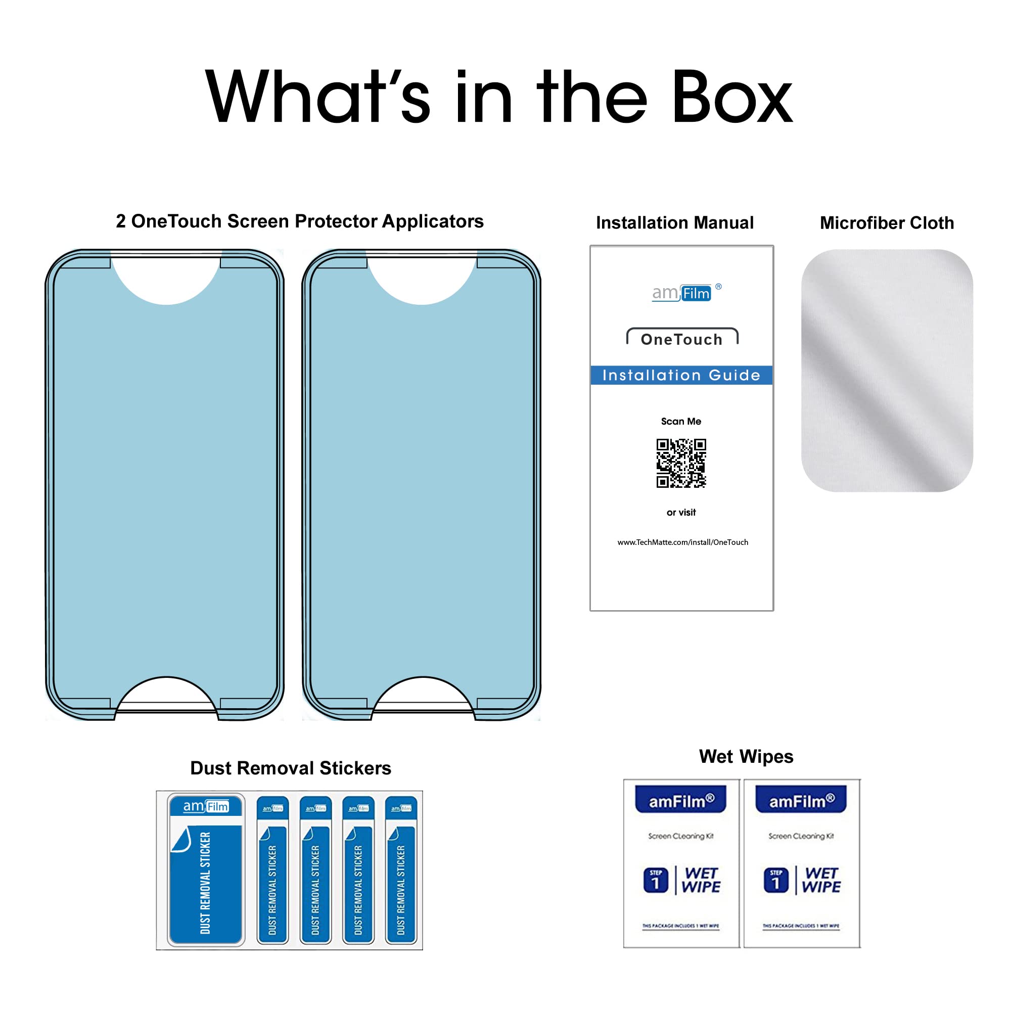 Amfilm Onetouch Glass Screen Protector For Iphone 12 Pro Max (6.7'', 2020) (2 Pack)