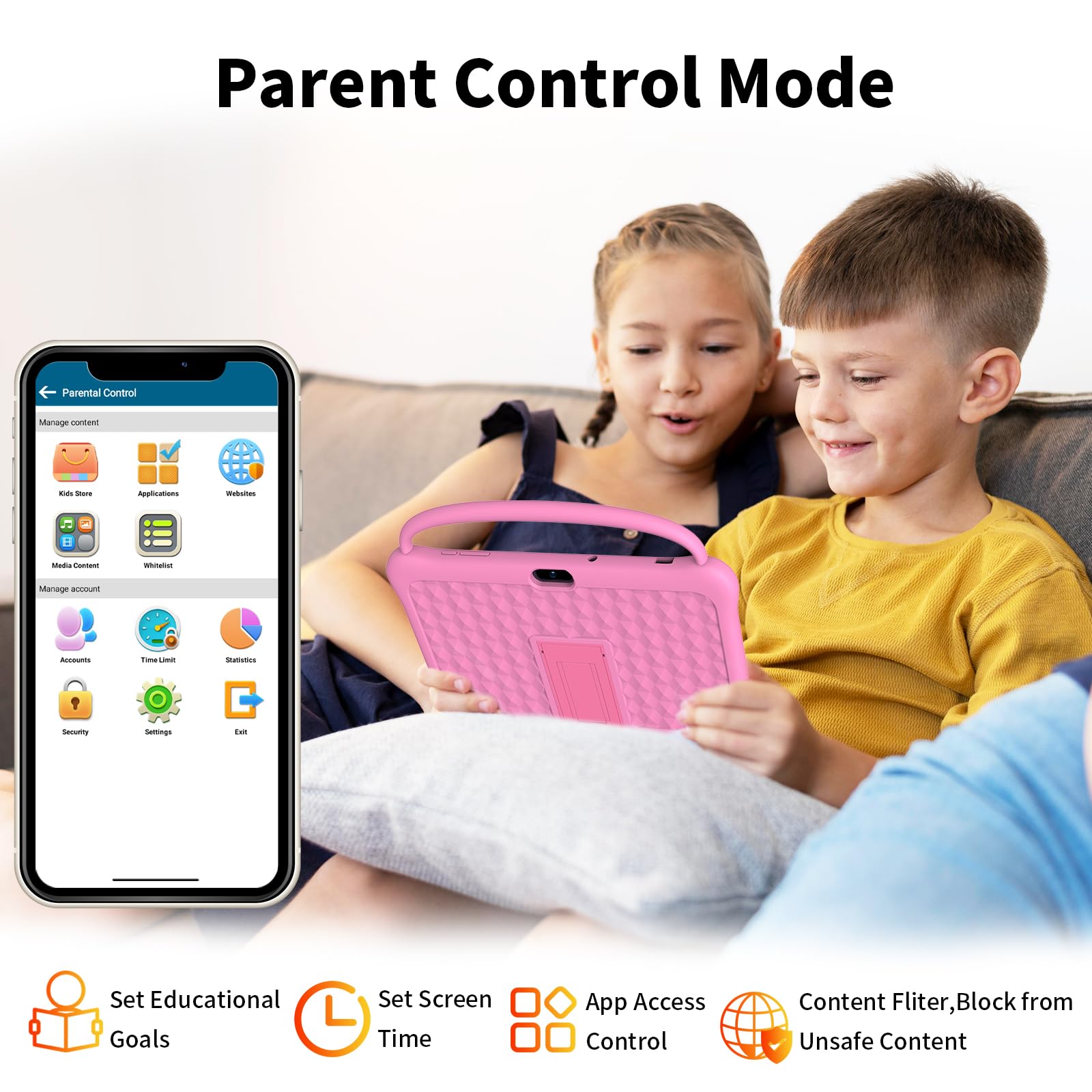 Newision 10 Inch Android 13 Tablet For Kids, Kids Tablet With 2Gb Ram 64Gb Rom,Toddler Tablet With 6000Mah, Bluetooth 5.0,Wifi,P