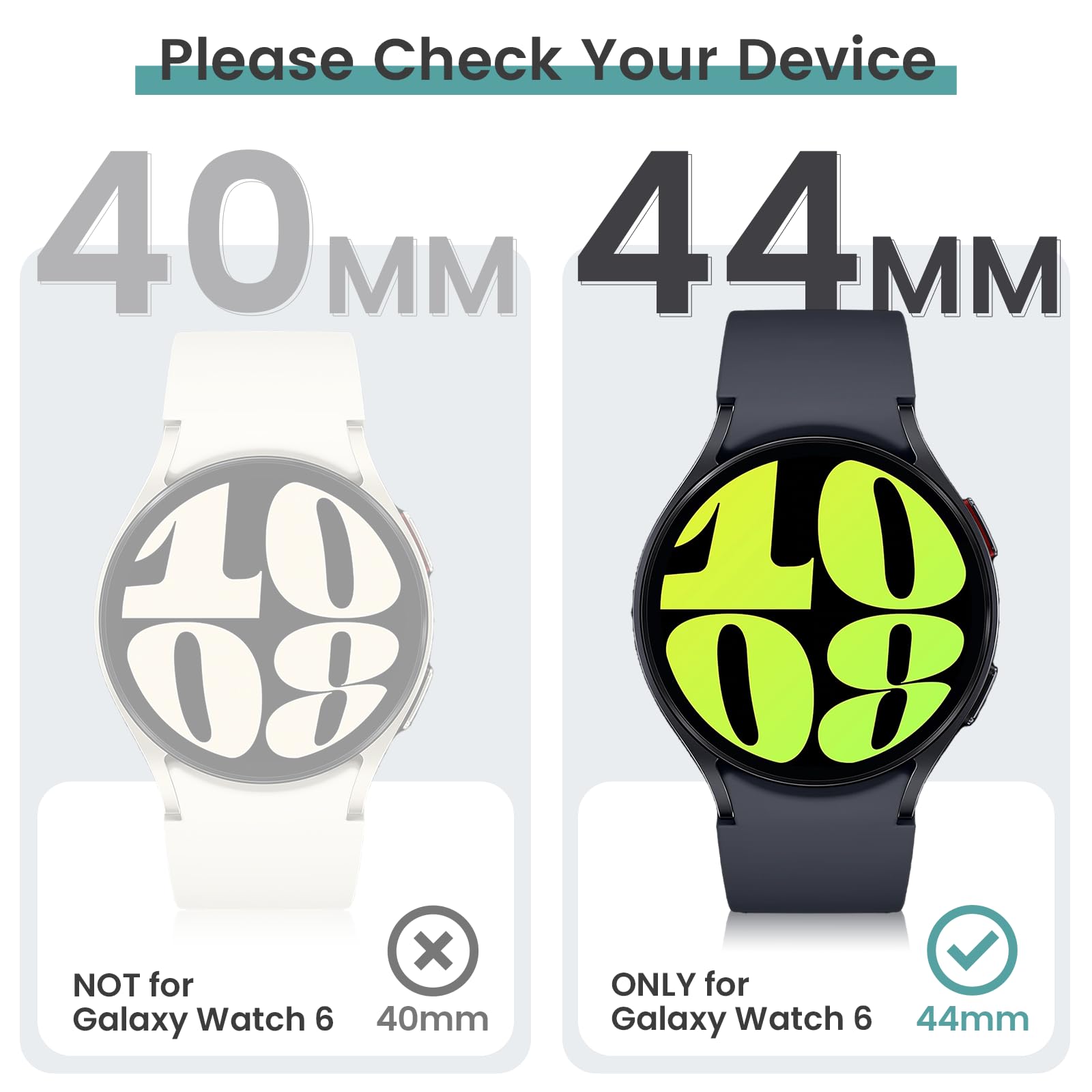 Tensea [5+5Pack For Samsung Galaxy Watch 6 Screen Protector Case 44Mm Accessories, Hard Pc Bumper/Hd Anti Fog Tempered Glass Protective Film, Face Cover Set, Galaxy Watch 6 Case For Women Men