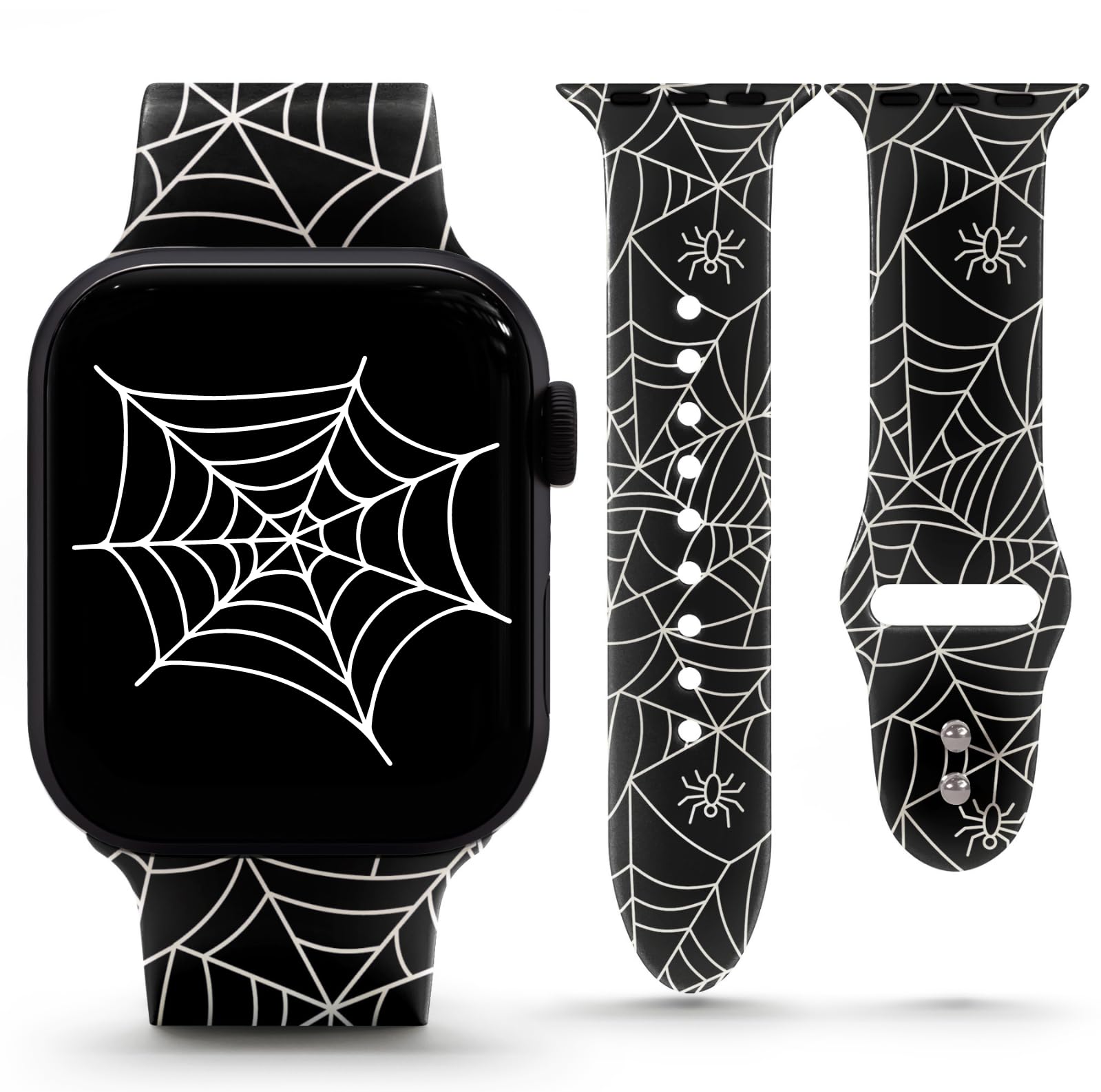 Foxibands Halloween Spider Web  Compatible With Apple Watch Bands 45Mm 44Mm 42Mm 41Mm 40Mm 38Mm Silicone Band Replacement For Iw