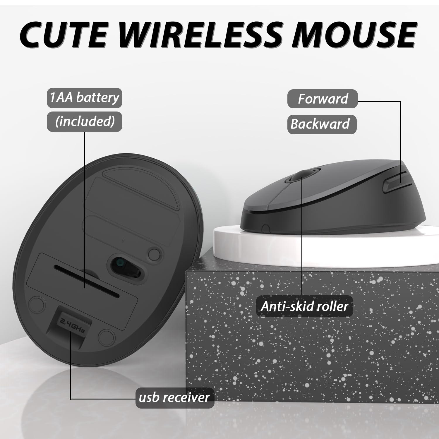 Wireless Keyboard Mouse Combo, Colorful Mouse And Keyboard Combo, 104 Keys Cute Wireless Keyboard With Number Pad For Windows, C