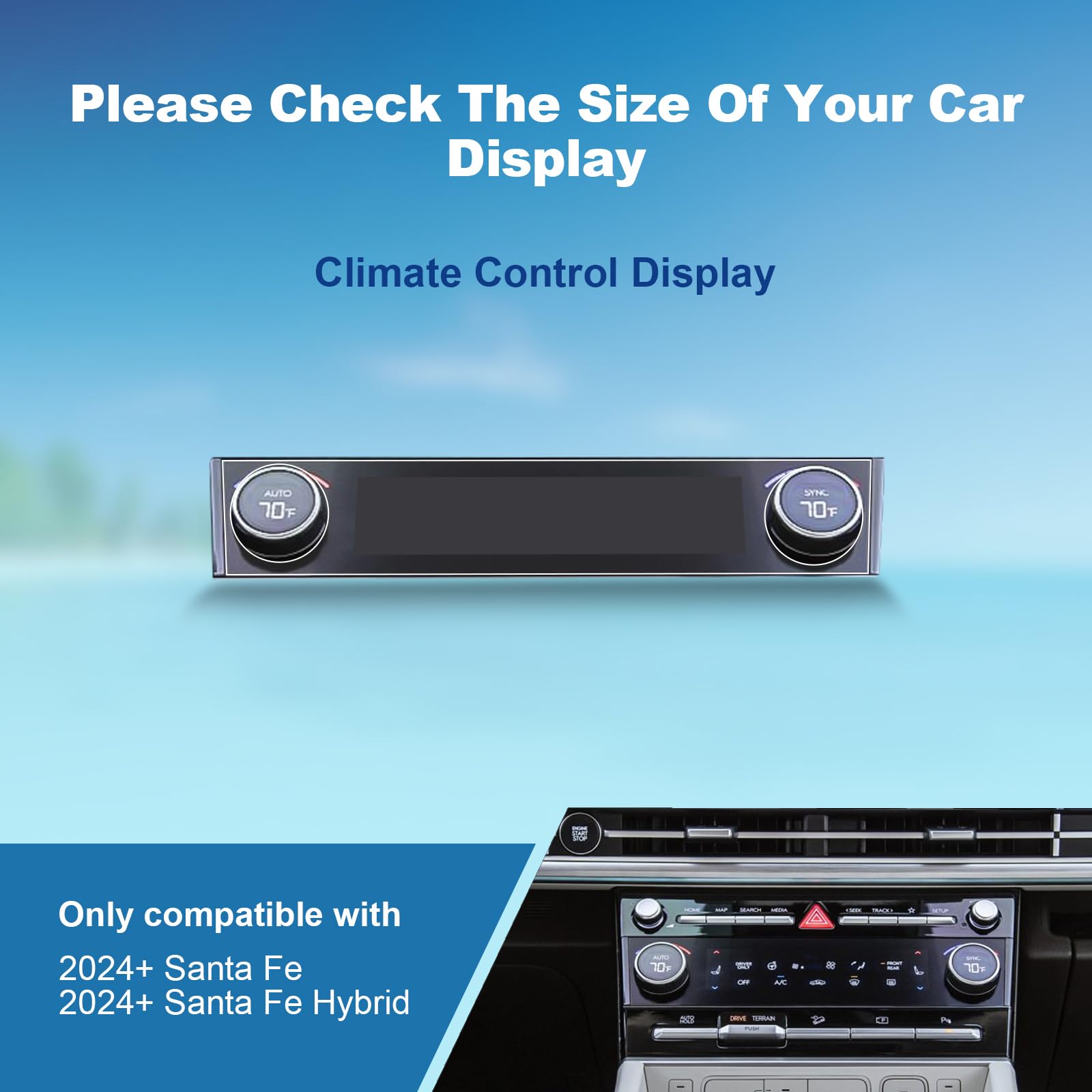 Coleya (2Pcs) 2024 Santa Fe Ac Screen Protector For Hyundai Santa Fe (Sel/Xrt/Limited/Calligraphy) Ac Display, 2024 Santa Fe Acc