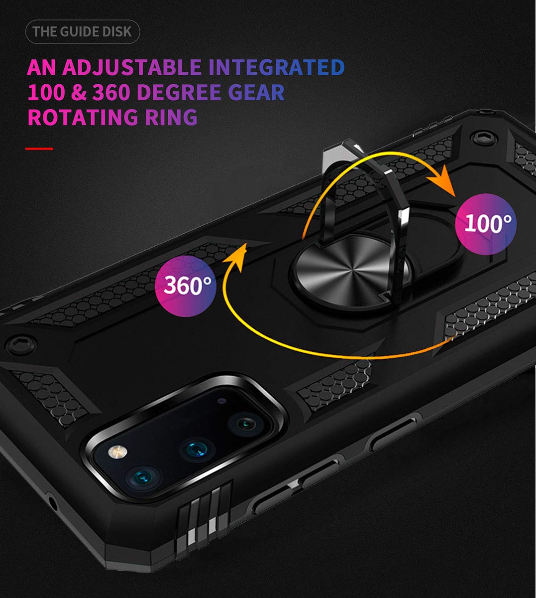 Addit Case For S20 Phone Case Samsung Galaxy S20 Case, Military Grade, Heavy Duty, With Ring Holder Stand, Support Magnet Car Mo