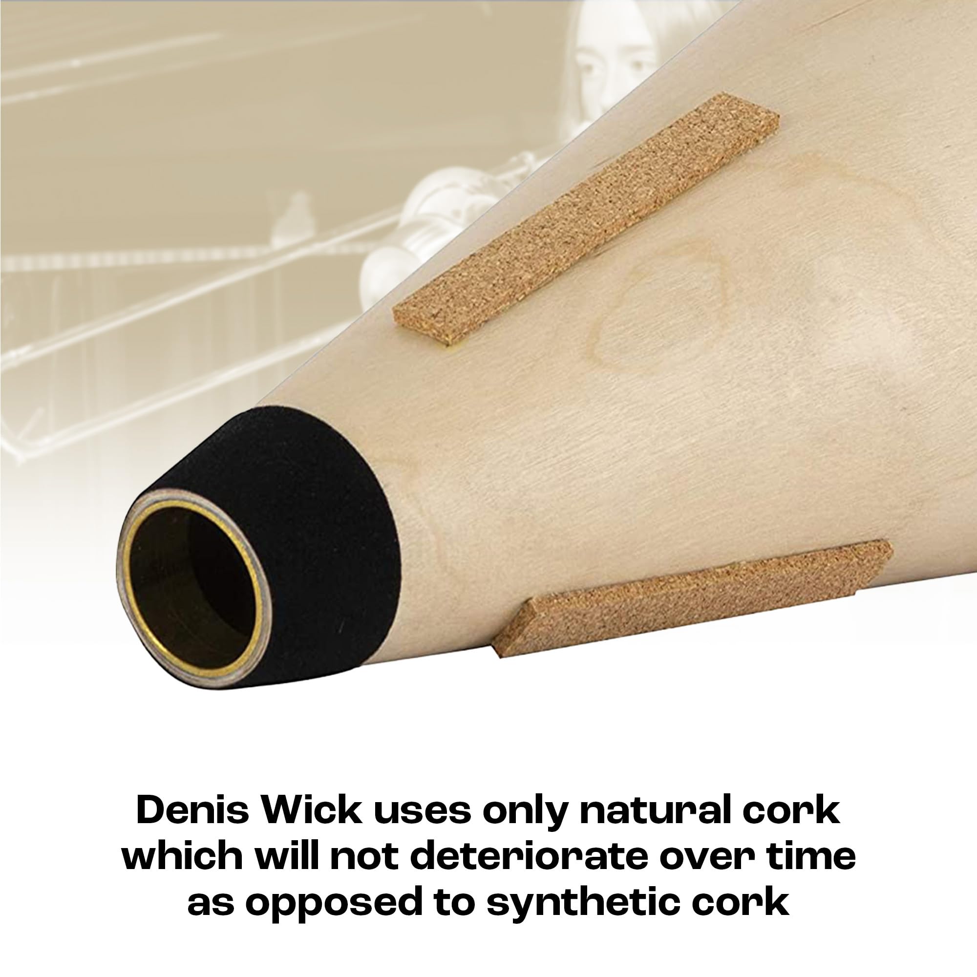 Denis Wick Wooden Straight Mute For French Horn | Accessories For Brass Players | Wooden Straight Mute For Earthy Tone Register