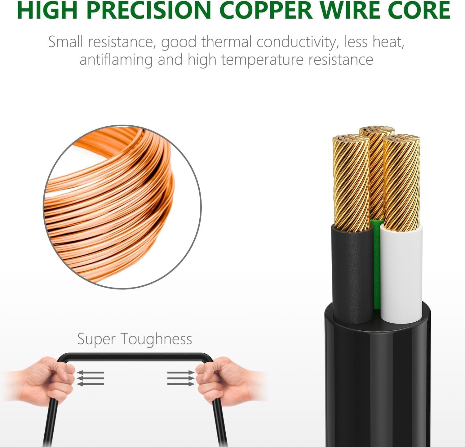 K Kasonic   Outdoor Extension Cord 100 Ft, Evenly Spaced 12 Outlets Plugs, 16/3 Sjtw Weatherproof Multiple Outlets Wire For Land