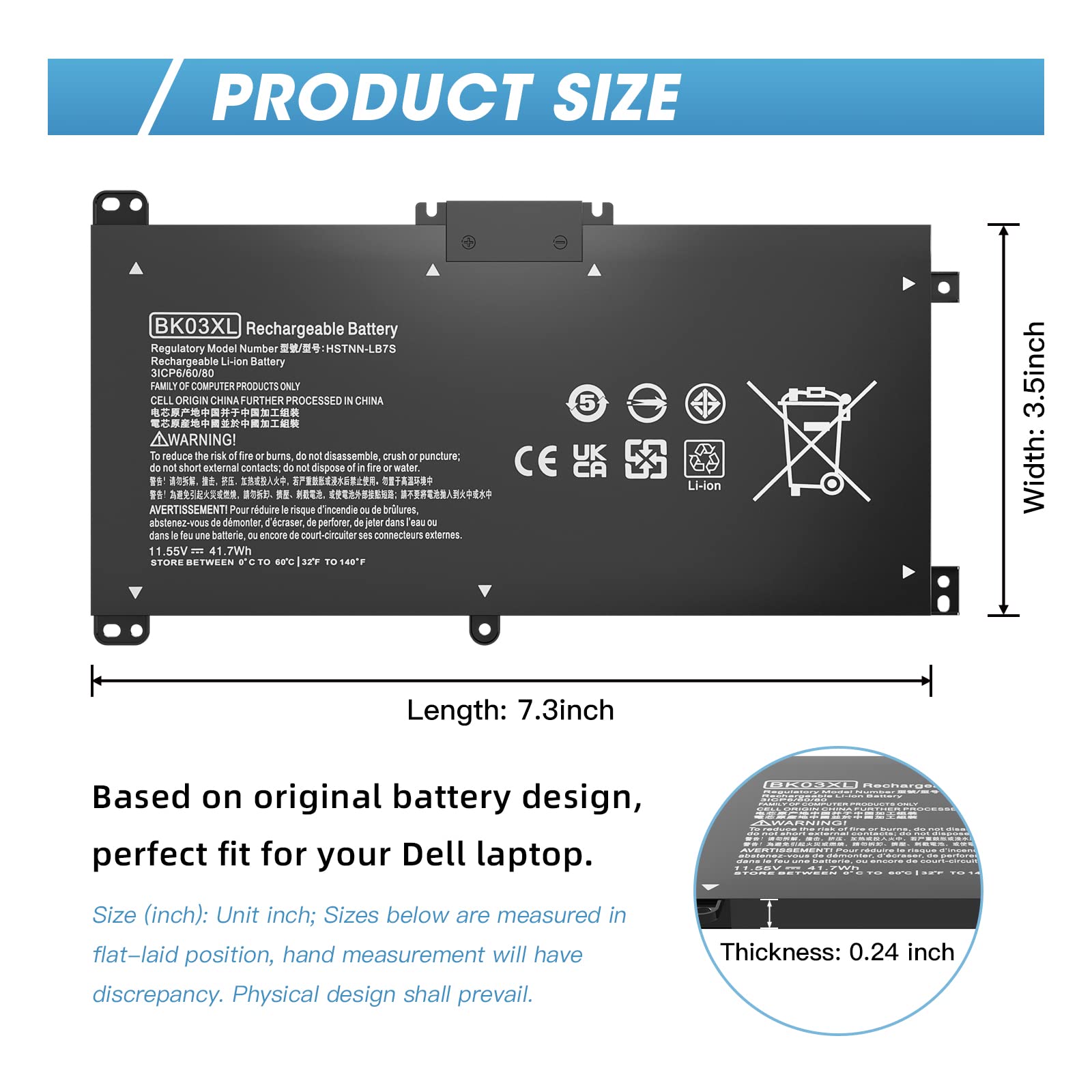 Bk03Xl Battery For Hp Pavilion X360 14 Ba 14M Ba Series 14 Ba253Cl 14M Ba114Dx 14M Ba011Dx 14 Ba1Xx 14 Ba2Xx 14 Ba153Cl 14 Ba125