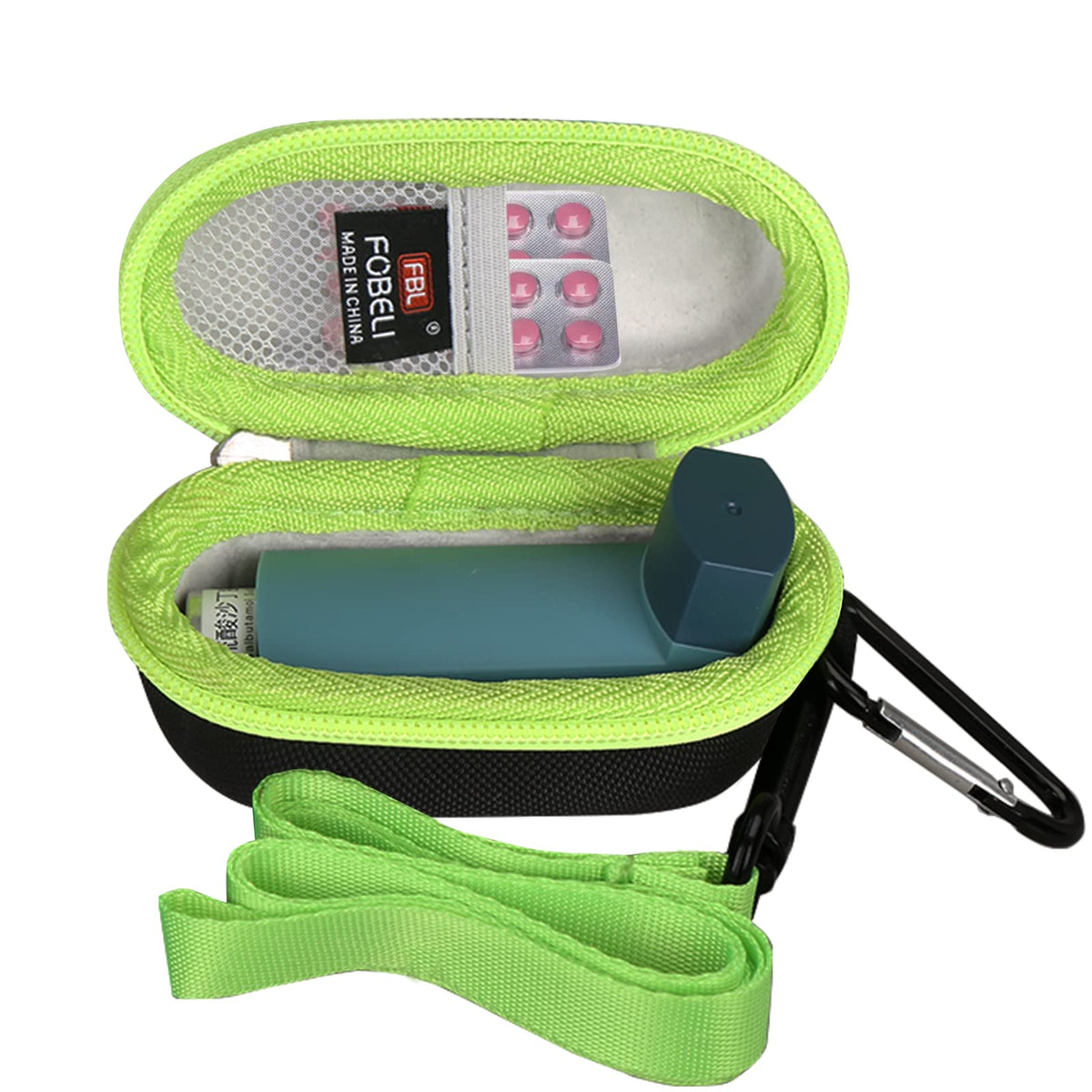 Fblfobeli Portable Storage Asthma Inhaler Holder Case, Compact Hard Travel Bag Compatible With Mist Epinephrine Inhalation Aeros