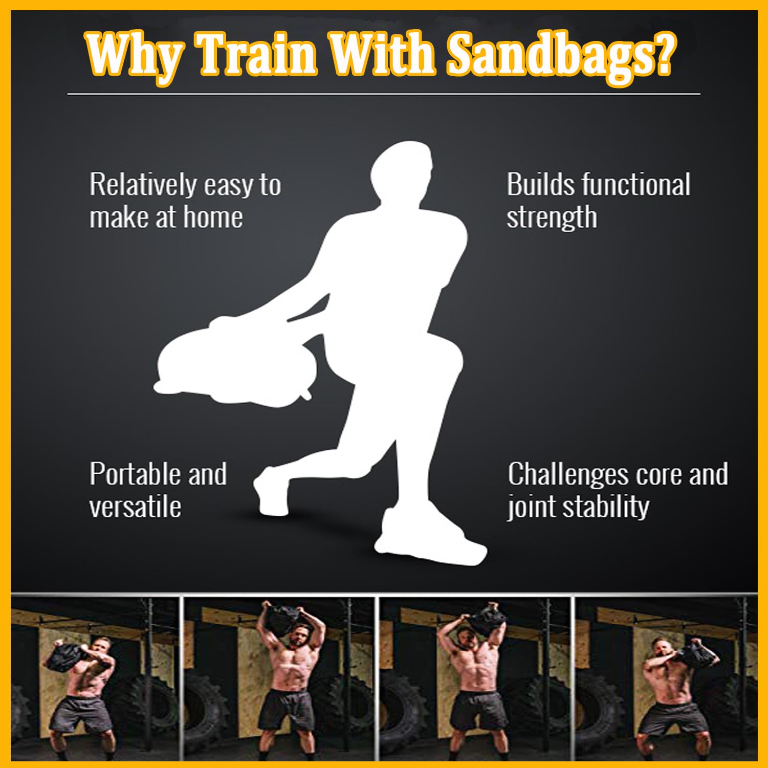 Taeku Fitness Sandbag, Heavy Duty Workout Sand Bag With Handles Weighted Slam Bag With 3 Unfilled Bags For Strength Powerlifting