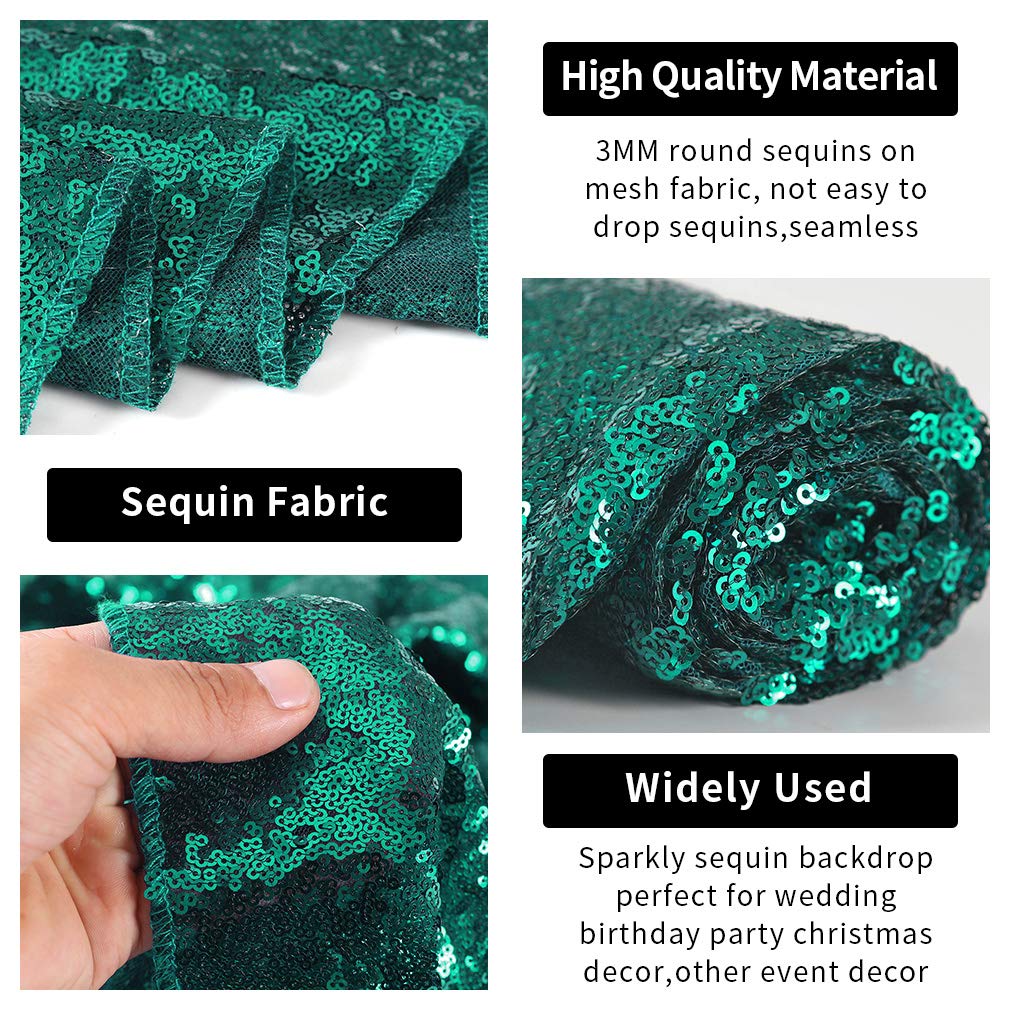 Hahuho Hunter Sequin Backdrop Curtain, 2Pcs 2Ftx8Ft Glitter Backdrop Curtain For Parties, Christmas, Wedding, Party Decoration(2