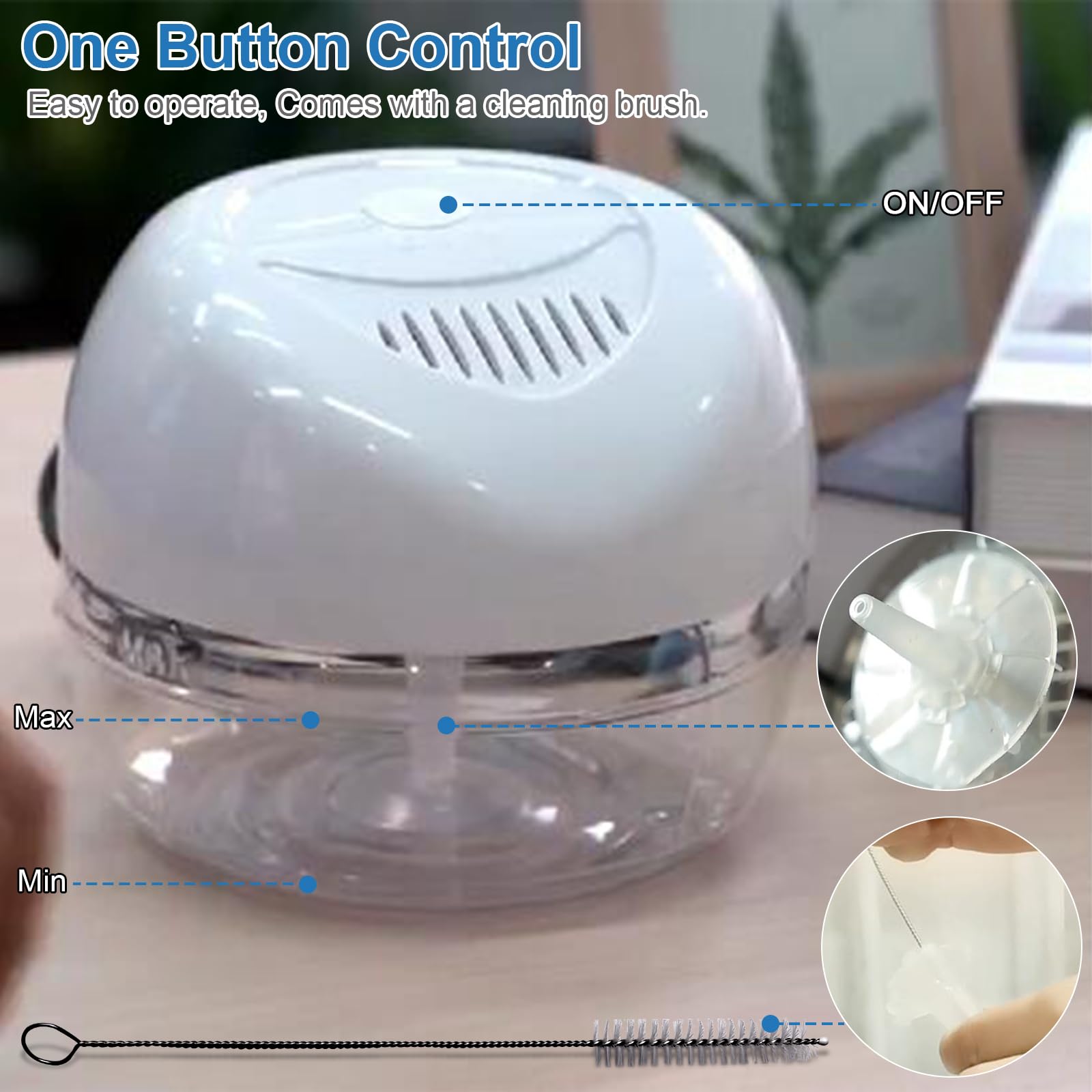 Ap Airpleasure Purifier Air Washer, Air Fresher Aroma Diffuser For Home, Office, Air Purifier With Night Light (White)