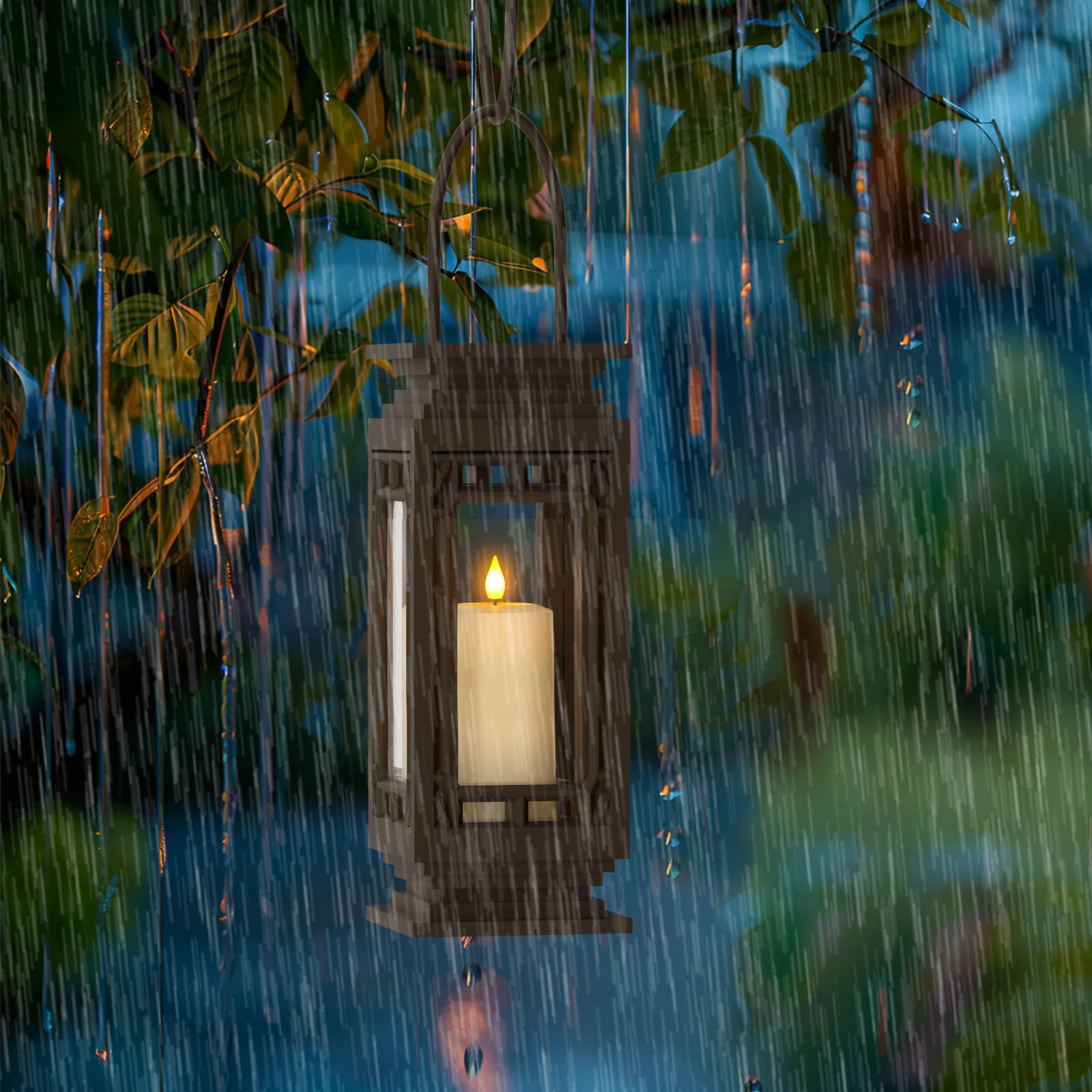 Soulbay Flameless Led Candles, 4-Pack Usb Rechargeable, Flickering Waterproof White Pillar Candles With Remote Control Timer For