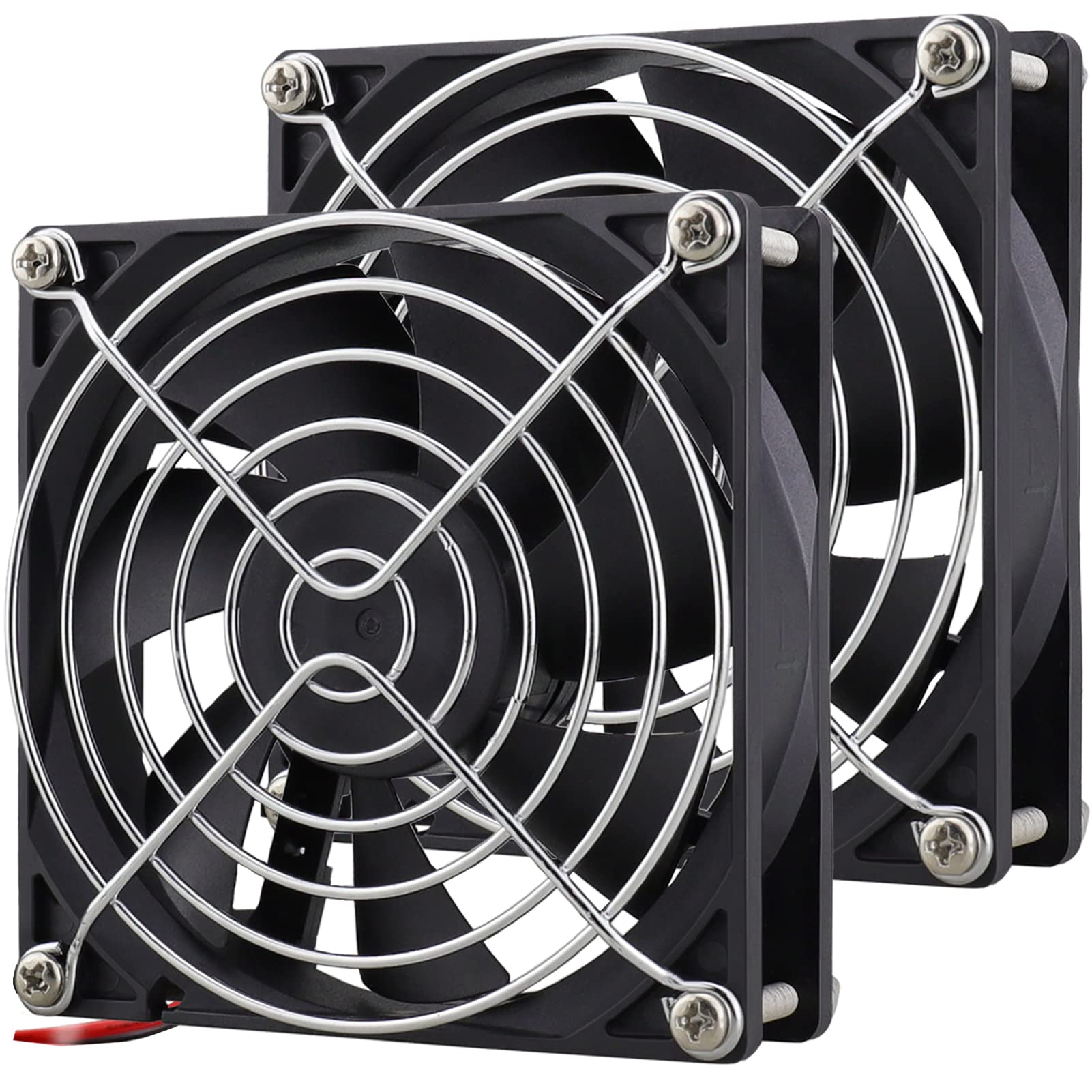 GDSTIME 2 Pack 92mm x 92mm x 25mm 12V Dual Ball Bearings DC Brushless Cooling Fan 2Pin