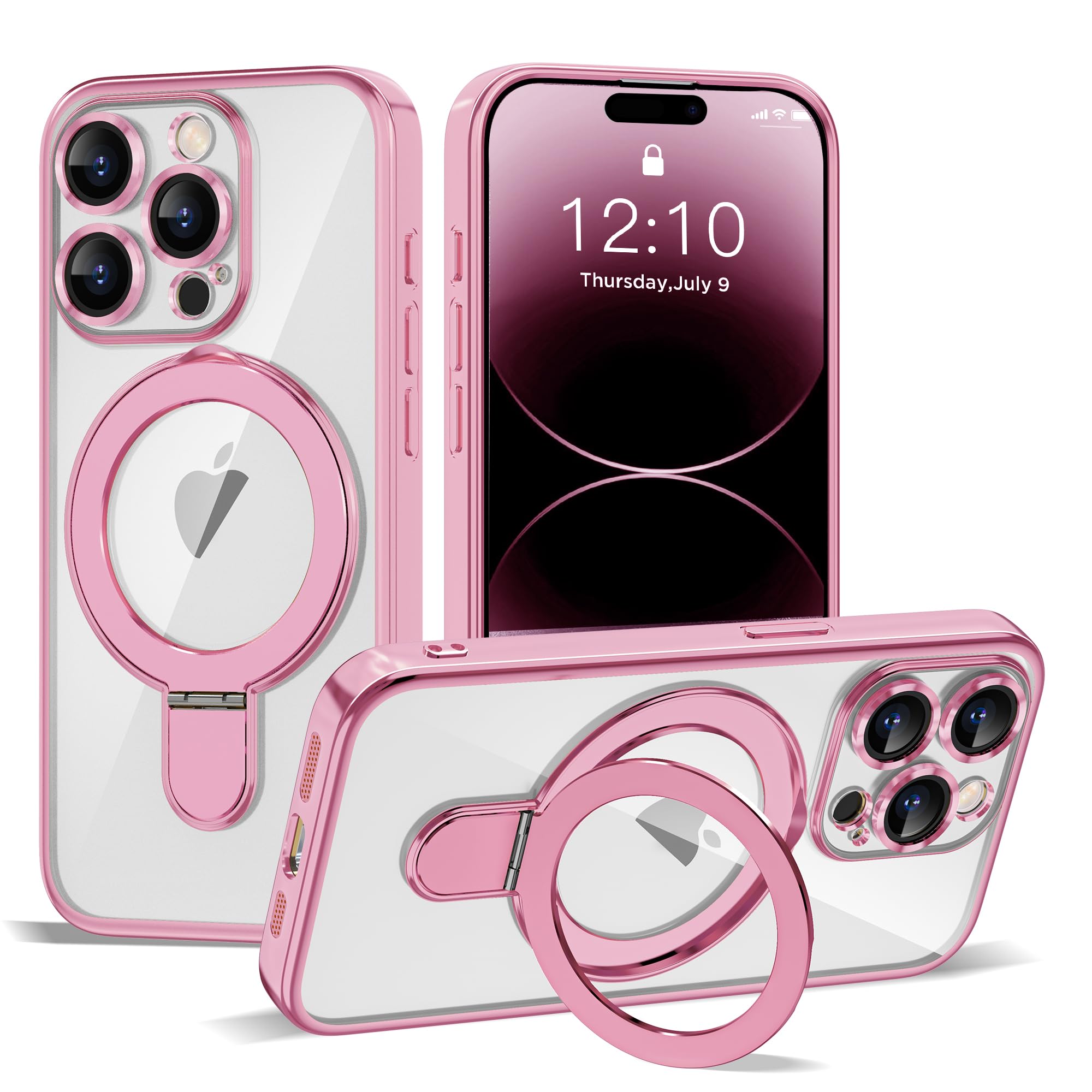 ETPESOK Compatible with iPhone 14 Pro Max Case with Invisible Magnetic Ring Stand [Compatible with Mag-Safe] [Full Camera Lens P