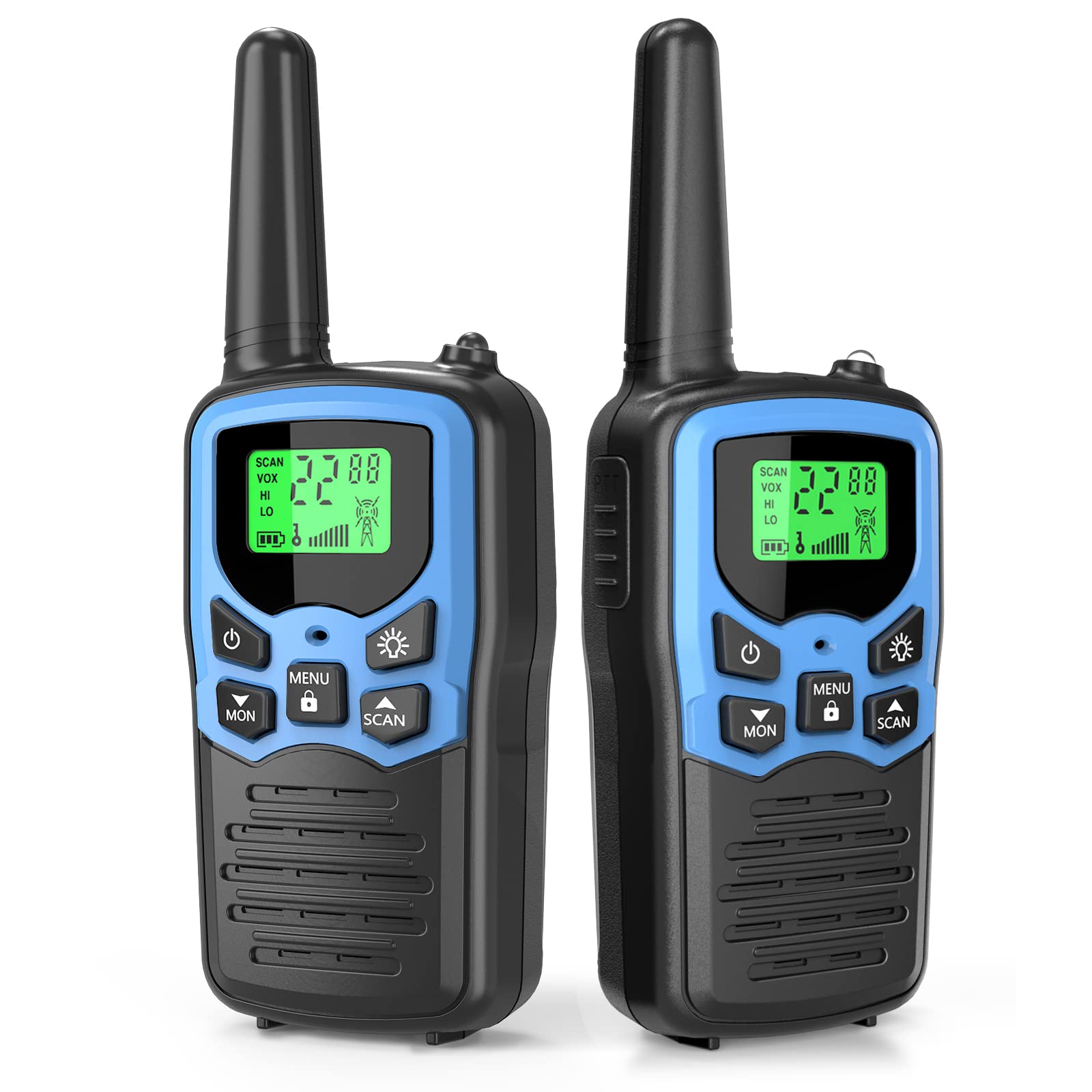 Walkie Talkies,Moico Long Range Walkie Talkies For Adults Two Way Radios With 22 Channels Frs Vox Scan Lcd Display With Led Flas