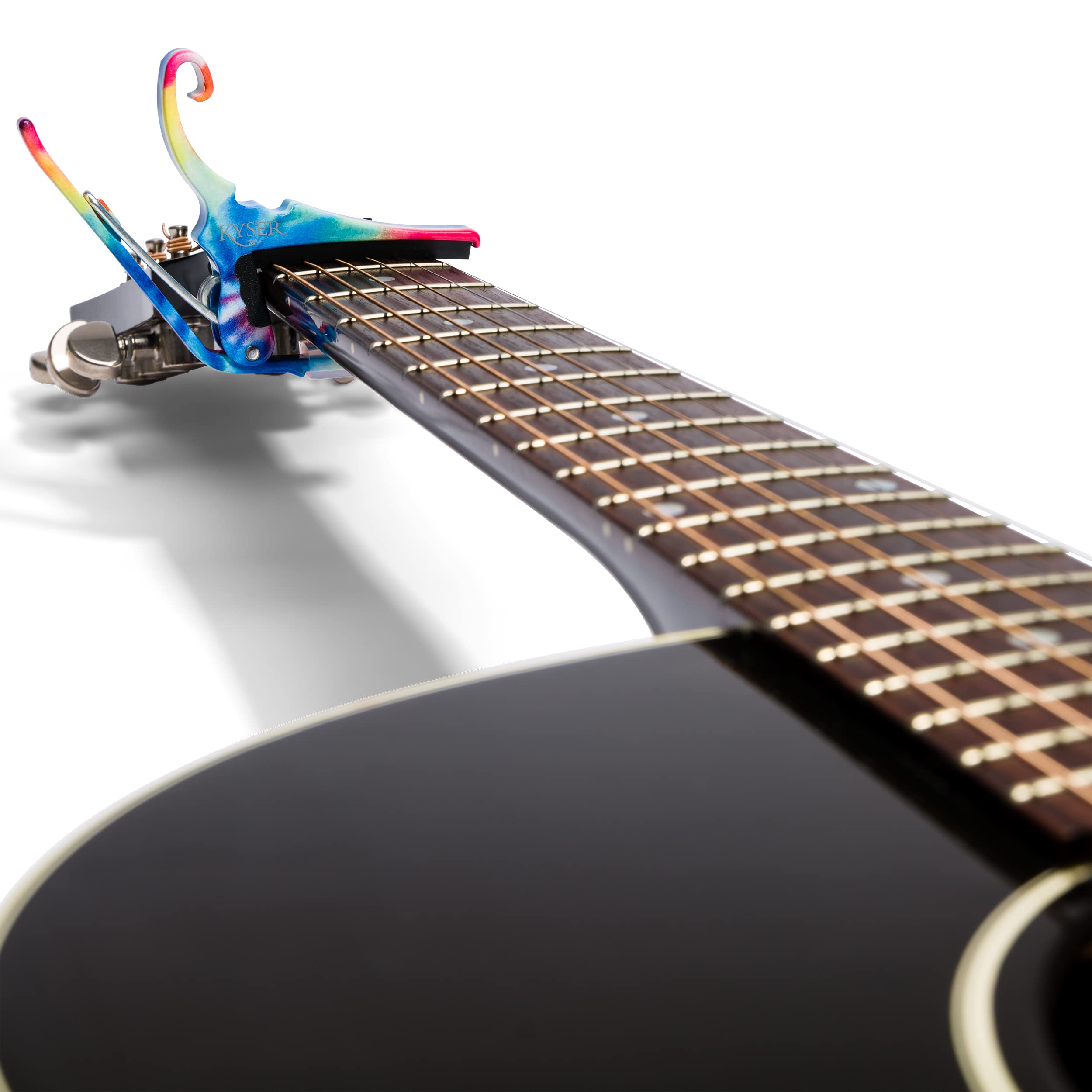 Kyser Quick Change Guitar Capo For 6 String Acoustic Guitars, Tie Dye, Kg6Tda