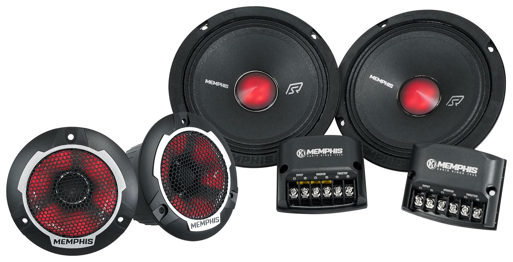 Memphis Audio Pair SRXP62CV2 SRX Pro 6.5 250w Component Car Speakers w/LED