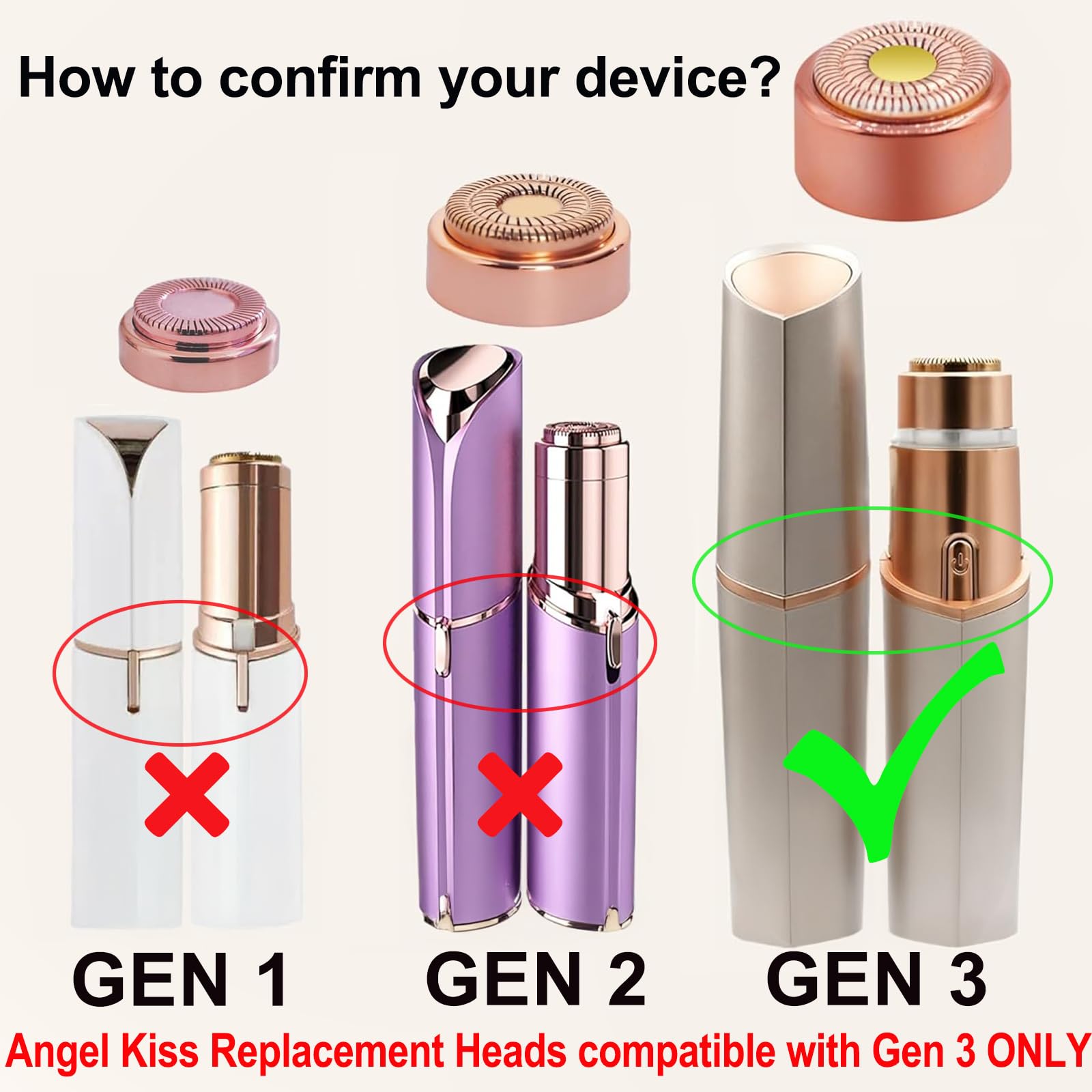 Generation 3 Replacement Heads For New Finishing Touch Flawless Facial Hair Remover Gen 3   Double Precision Enhanced Floating B