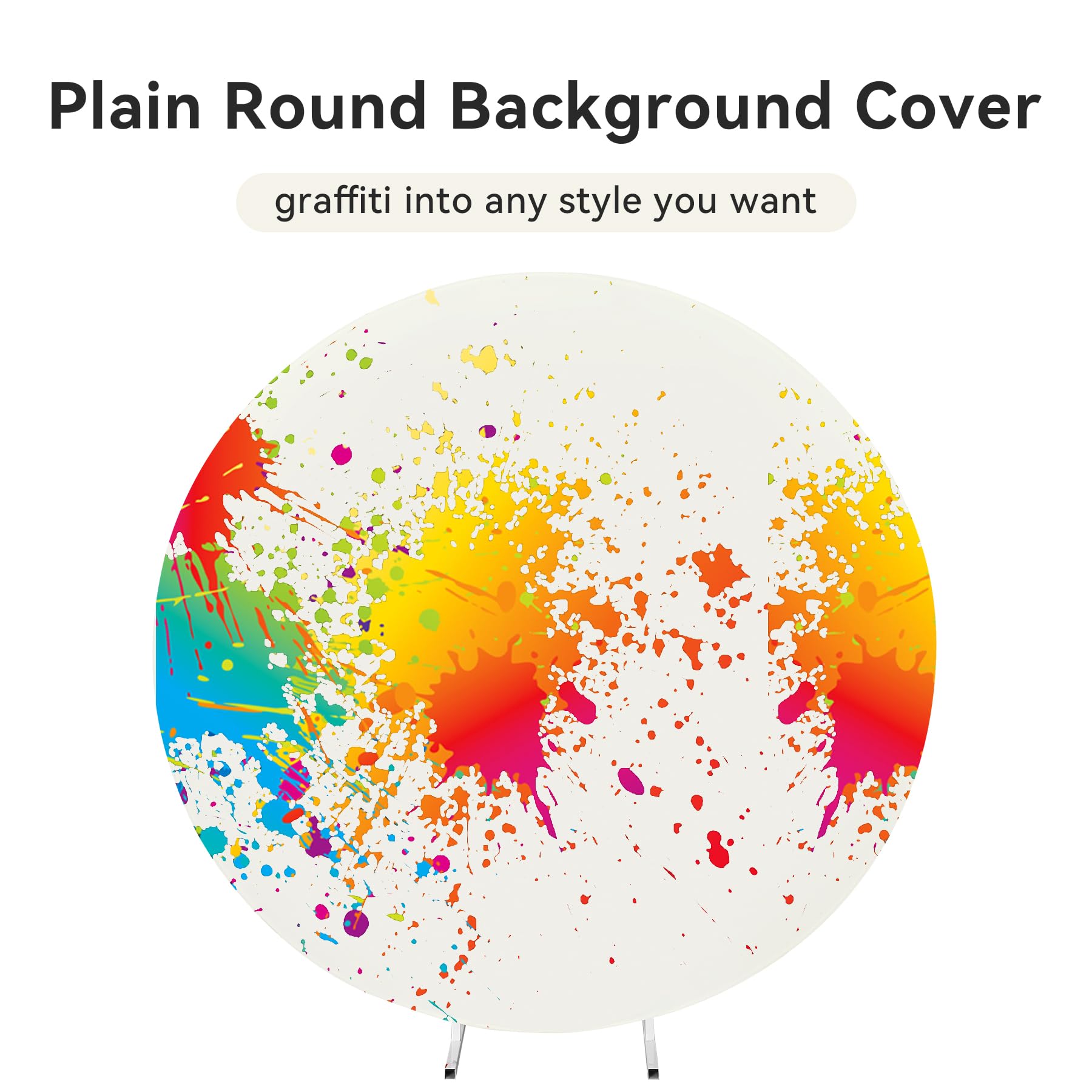 6.5Ft Beige Round Backdrop Cover For 6.5Ft / 6.6Ft Circle Stand, Wrinkle Free Stretchy Circle Arch Round Backdrop Cover For Part