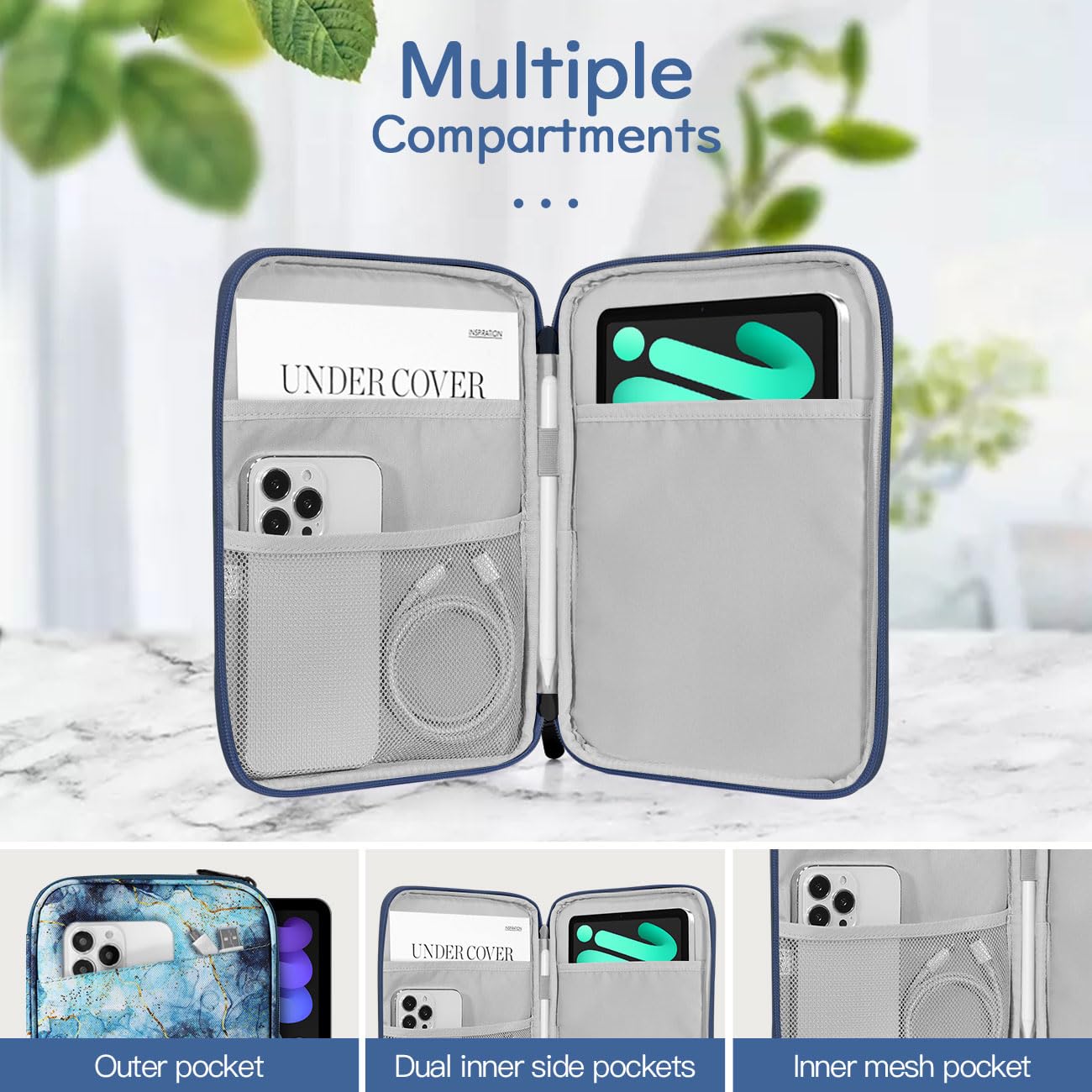 Dadanism 8-9 Inch Tablet Sleeve Bag Carrying Case For Ipad Mini 7Th/6Th 8.3 2024/2021, Ipad Mini 5/4/3/2/1 7.9, Galaxy Tab A7 Li