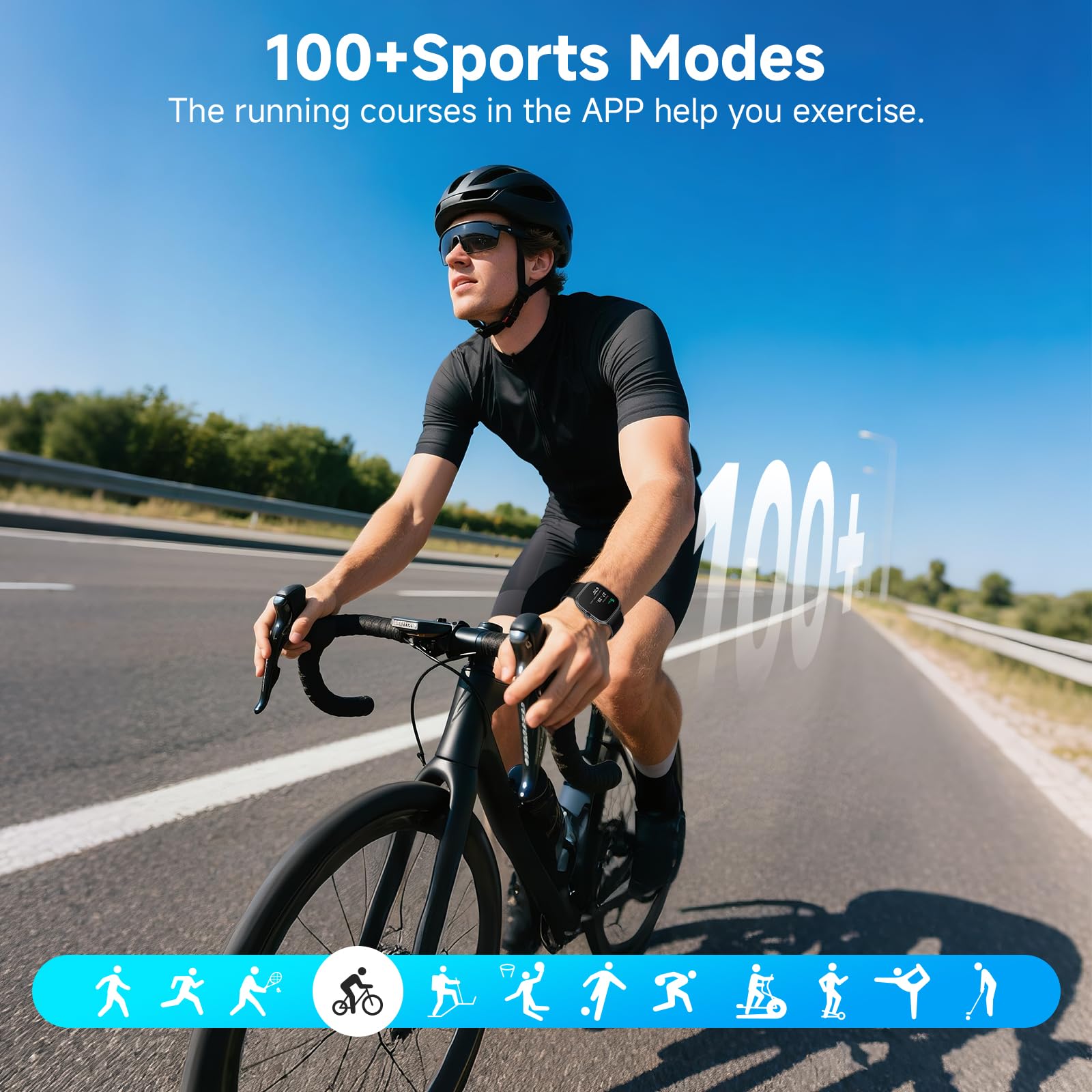 Souyie Smart Watch With Sos, 1.85 '' Amoled Display Fitness Tracker, Heart Rate Blood Oxygen Sleep Monitor For Men Women, Ip68 W