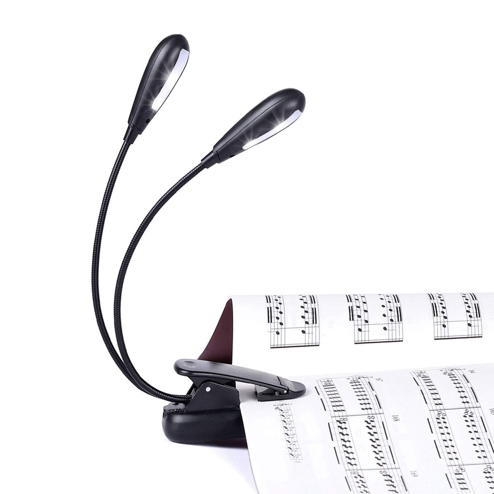 Igoober Rechargeable Music Stand Light, Clip On Reading Light, 8 Led Book Lamp, 3 Level Brightness For Eye Protection, Perfect F