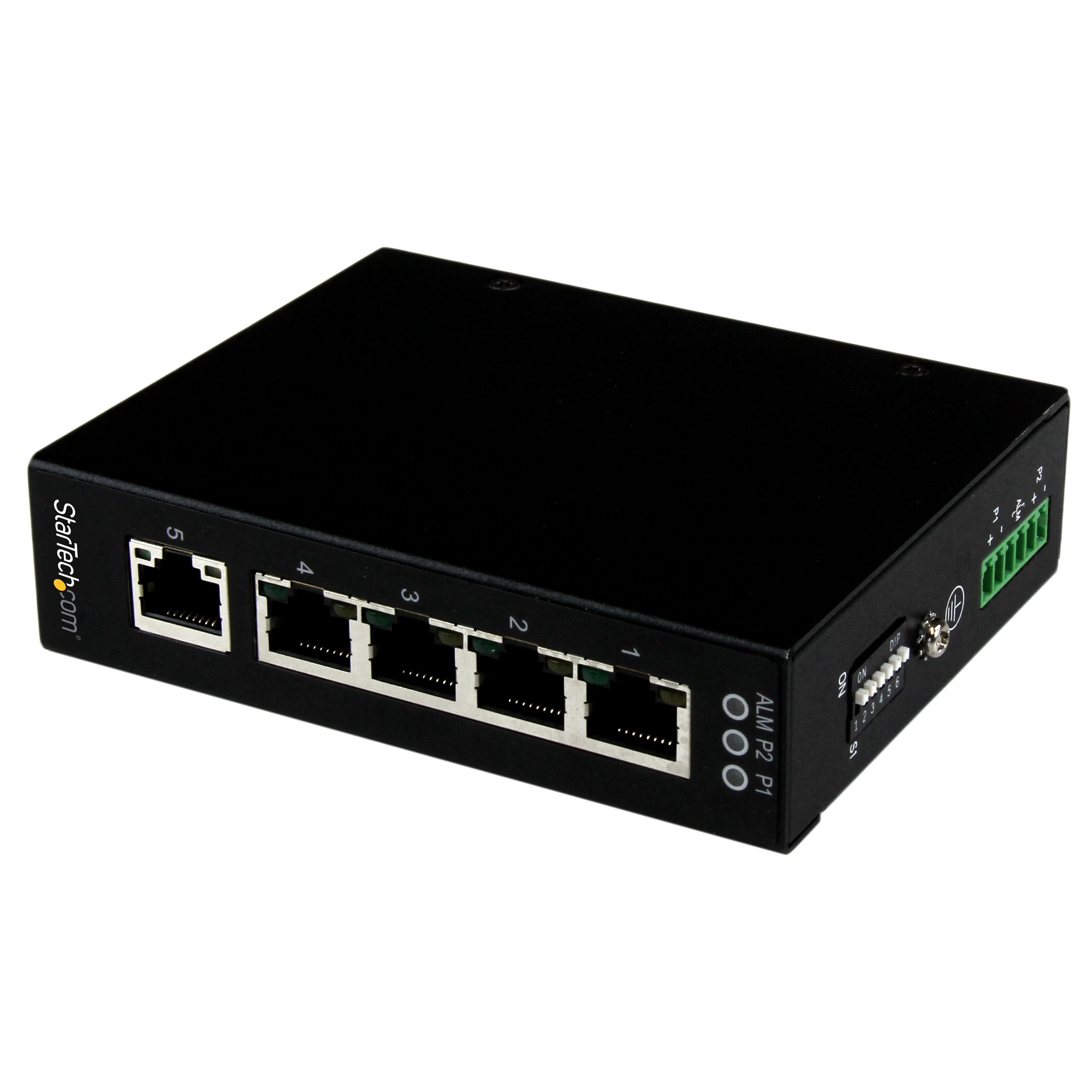 Startech.Com 5 Port Unmanaged Industrial Gigabit Ethernet Switch   Din Rail / Wall Mountable Network Switch   Rugged Ip30 Gigabi