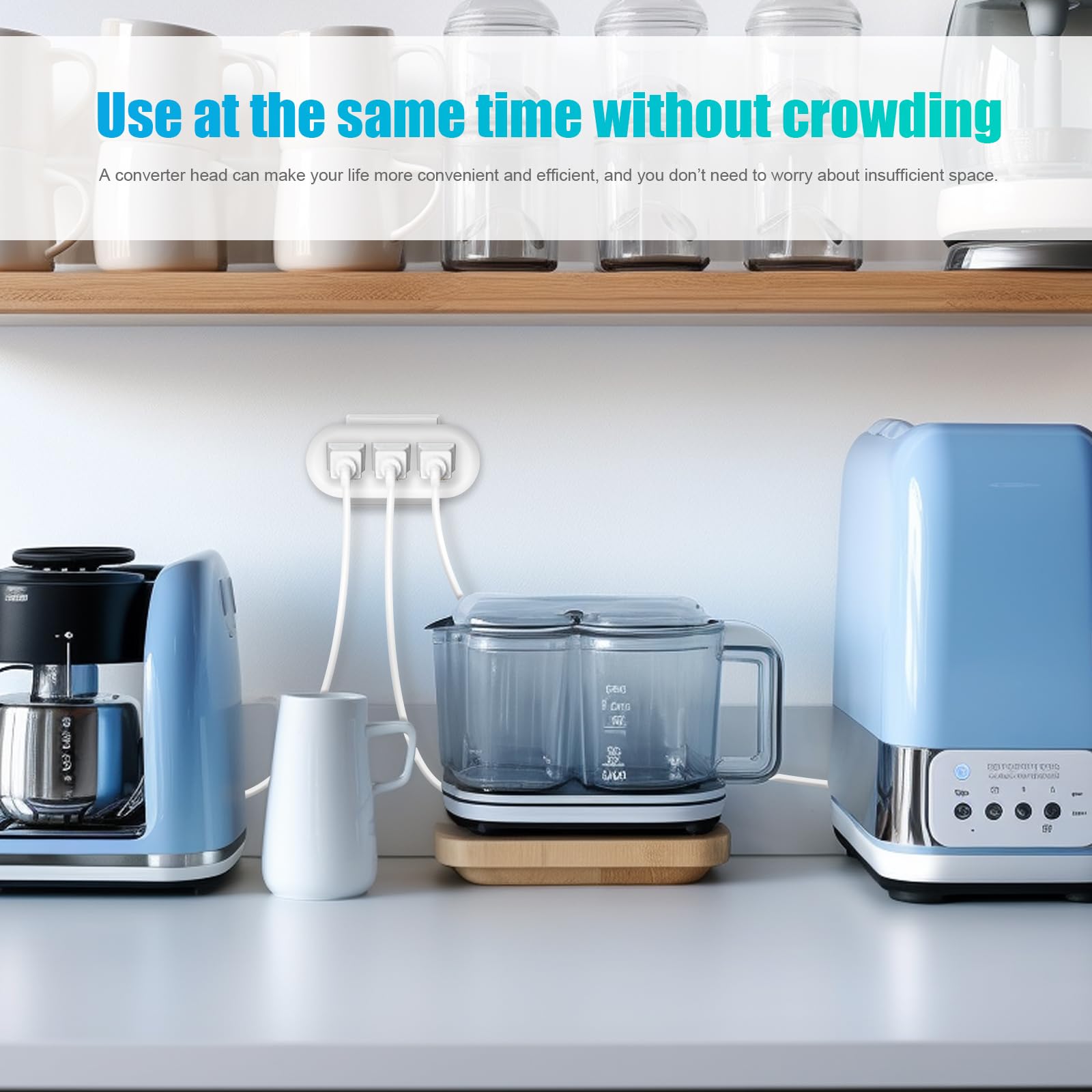 Extrastar 3 Outlet Extender, Spaced Outlet Spliter Grounded Plug Adapter, 3 Outlet Adapter With 3 Prong, Multi Plug Wall Outlet,