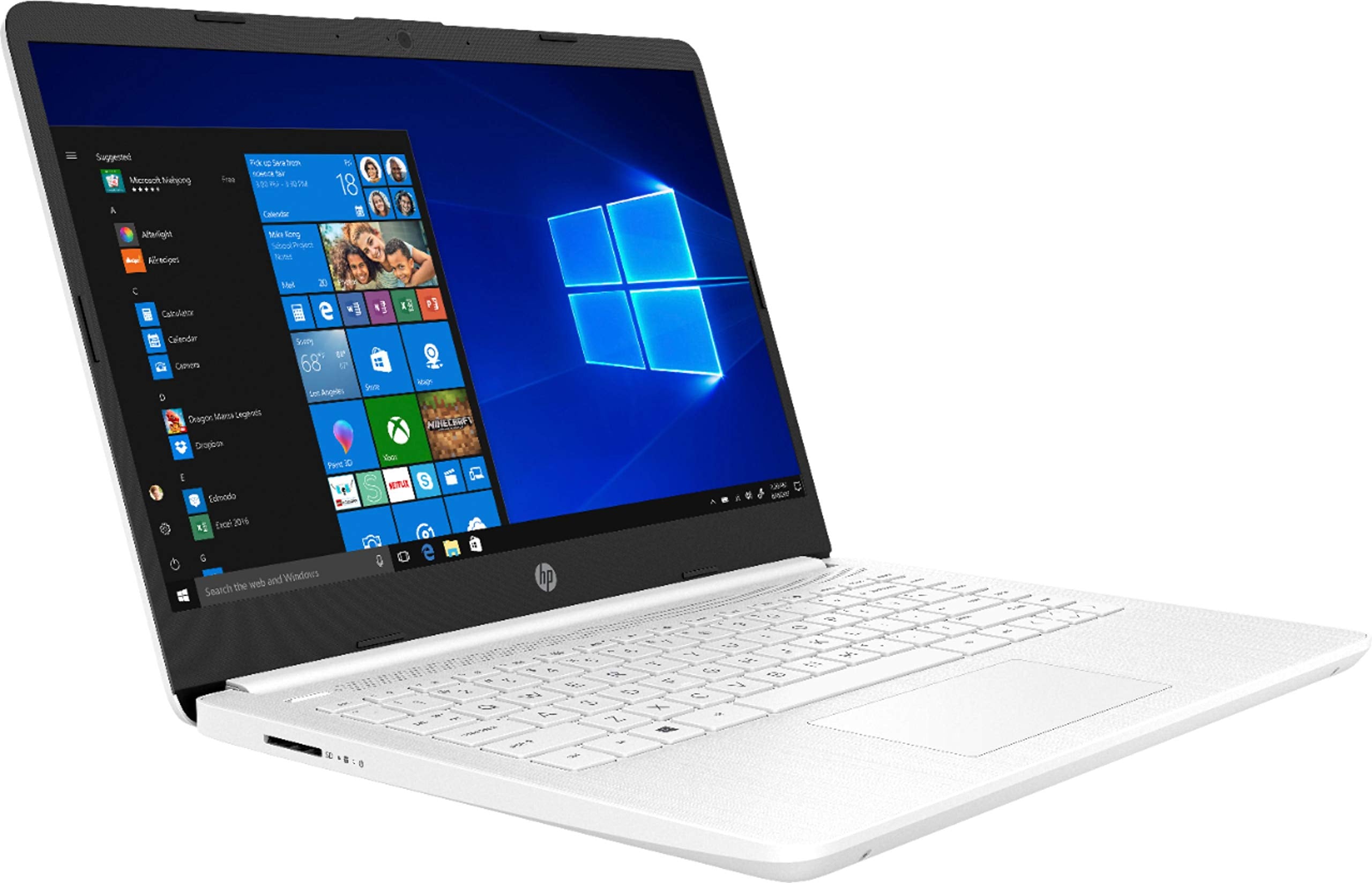 Hp 14In Thin Light Laptop, Intel 2 Core Cpu, 8Gb Ram, 192Gb Storage(64Gb Emmc 128Gb Micro Sd),1Yr Office W/Accessories(White)