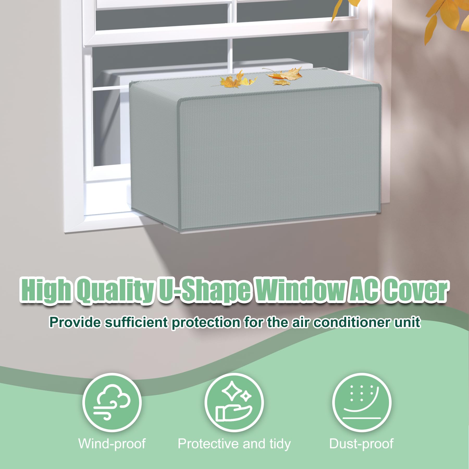 Memrita U Shaped Window Ac Cover, Heavy Duty, Waterproof For 8,000/10,000/12,000 Btu Units