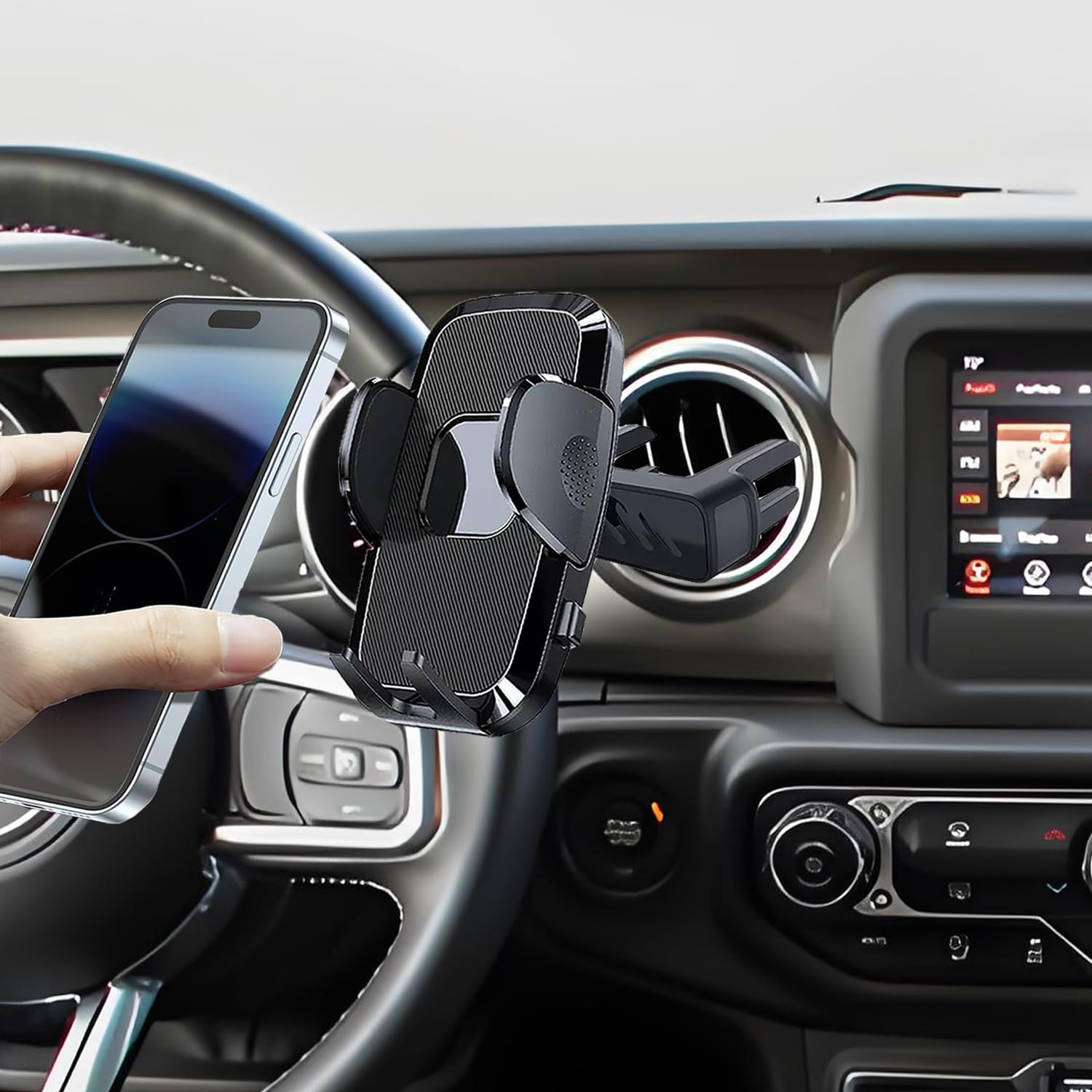 Car Cell Phone Mount Compatible With Jeep Wrangler (2007-2024) /Jl Jk 4Xe Gladiator (2020-2024) /Rubicon Sahara Jku Sport S Moja