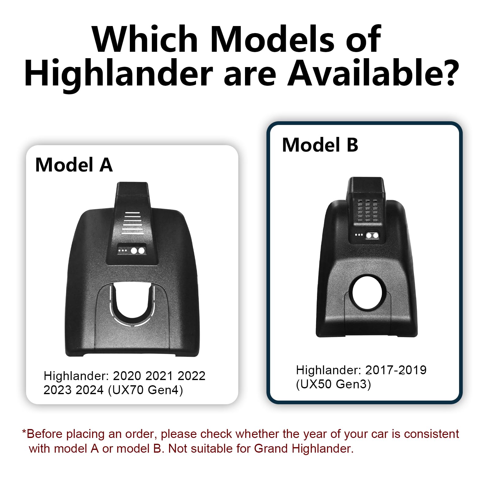 Mangoal 4K Dash Cam Custom Fit For Toyota Highlander & Hybrid Gen3 Ux50 2017 2018 2019 (Model B), Le Limited L Xle Platinum Hybr