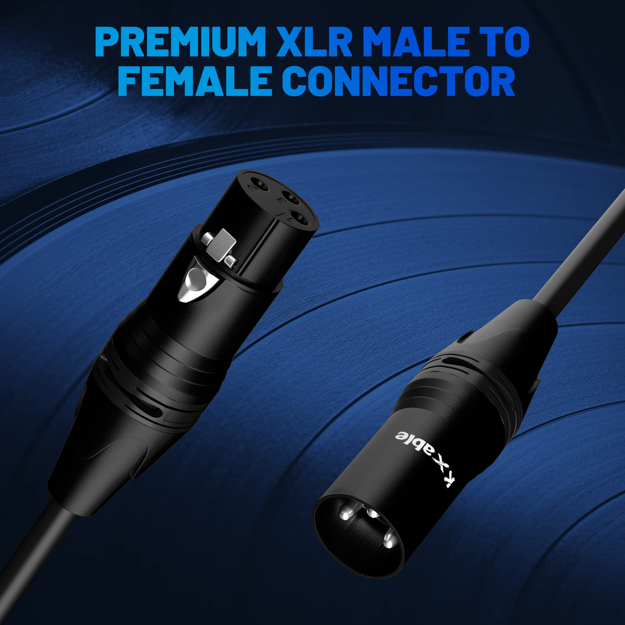 Xlr Microphone Cable 25 Feet, 3 Pin Shielded Balanced Male To Female Mic Cord, Zinc Alloy Shells, Ofc, Heavy Duty Patch Cable Fo