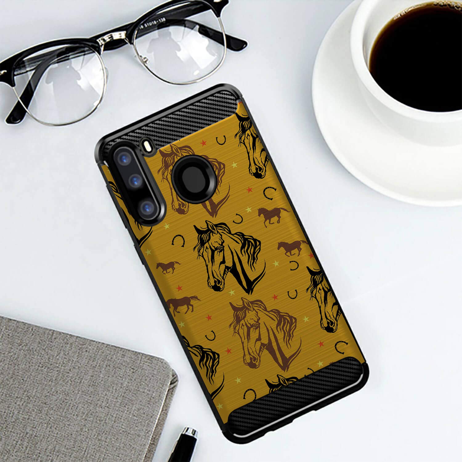 Casesondeck Case Compatible With [Samsung Galaxy A21 / A21 Case (2020)] Design Case, Slim Black Flexible Sleek Shock Protection