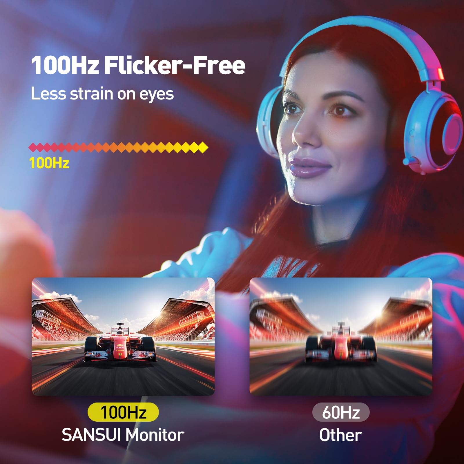 Sansui Computer Monitors 27 Inch 100Hz Ips Usb Type C Fhd 1080P Hdr10 Built In Speakers Hdmi Dp Game Rts/Fps Tilt Adjustable For