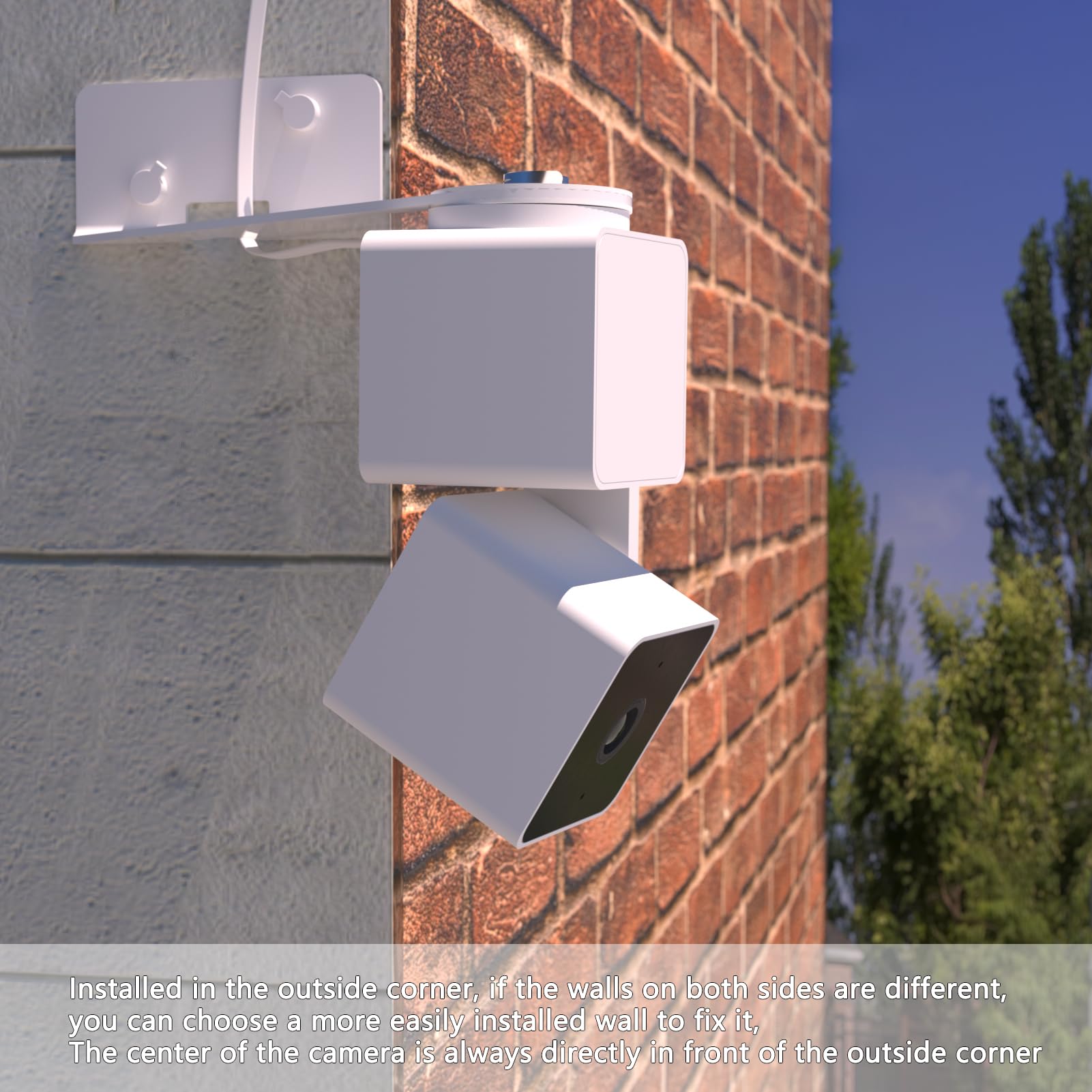 Zwolf Outside Corner Wall Mount Bracket For Wyze Cam Pan V3 (Not Included Camera), Make Cam Pan V3 Cover Both Sides Of The House