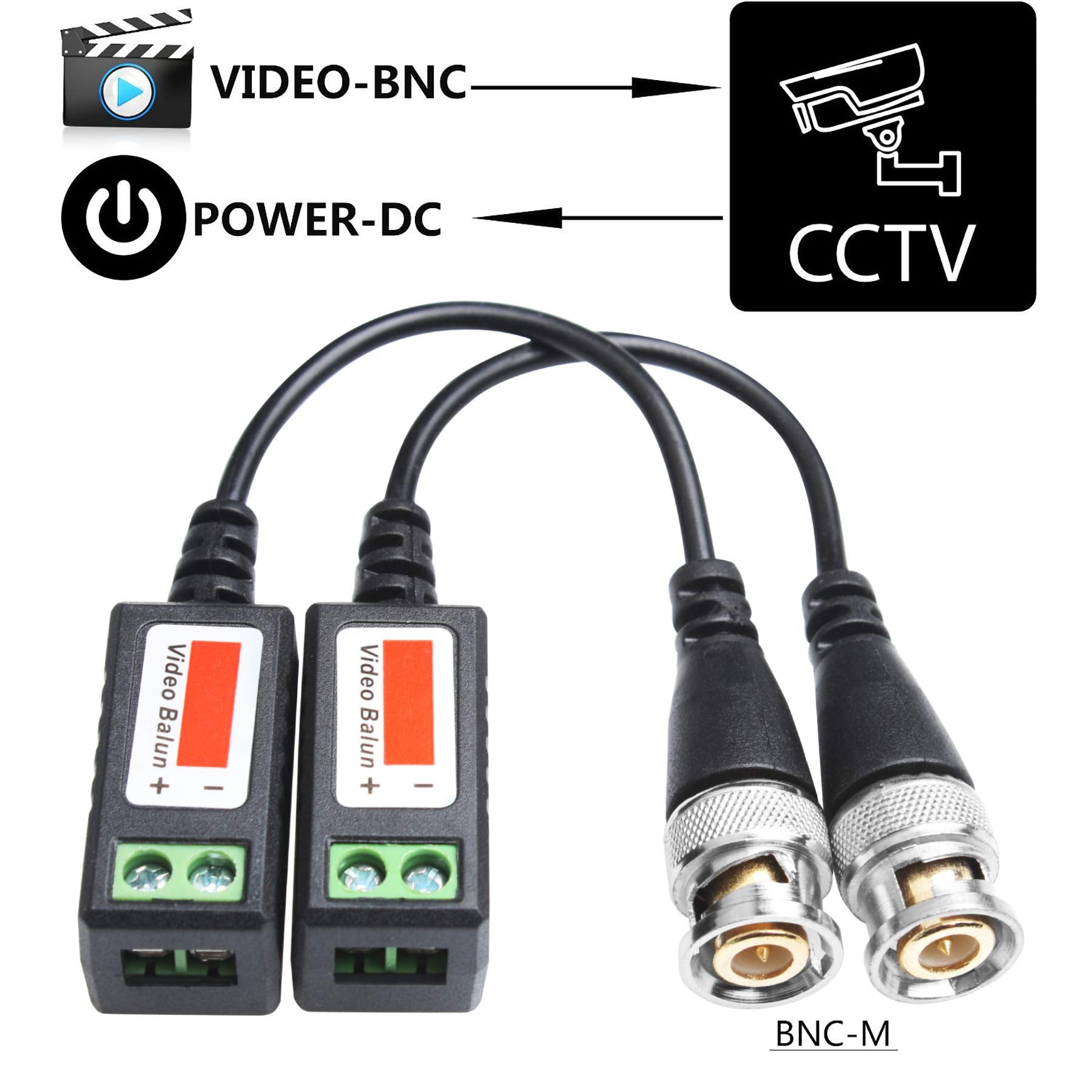 Tjmd Video Balun Connectors 8 Pairs Cat5 Hd Mini Cctv Bnc Passive Video Balun Transceiver Cable For Bnc Male Cable Via Cat5/5E/6